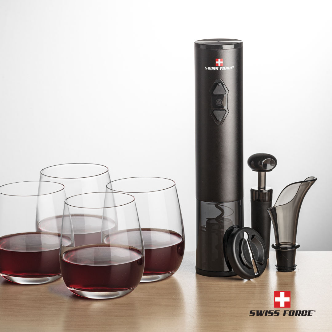 Swiss Force® Opener Set & Crestview Stemless Wine 2