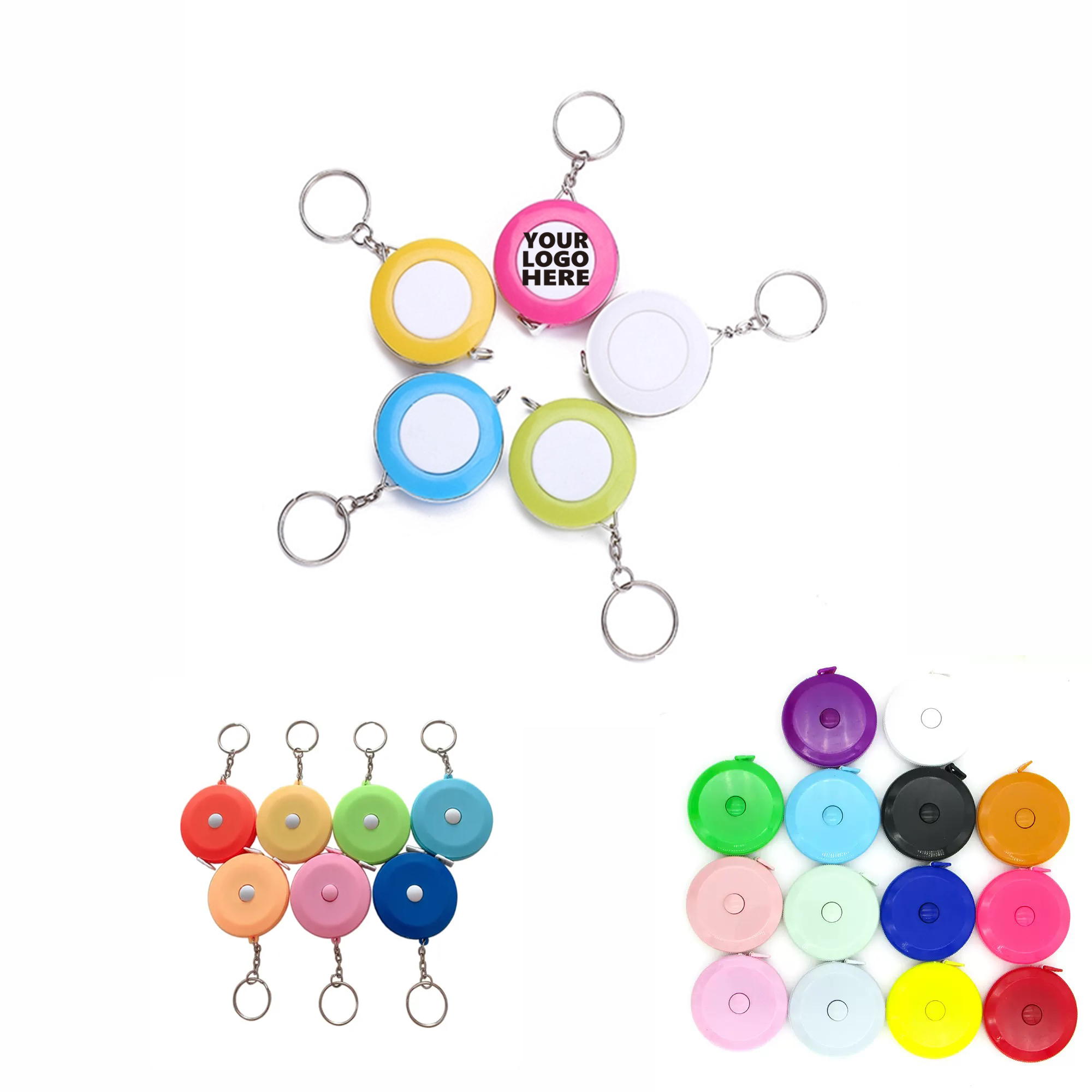 Retractable Plastic Round Tape Measure Keychain MOQ 10pcs 2