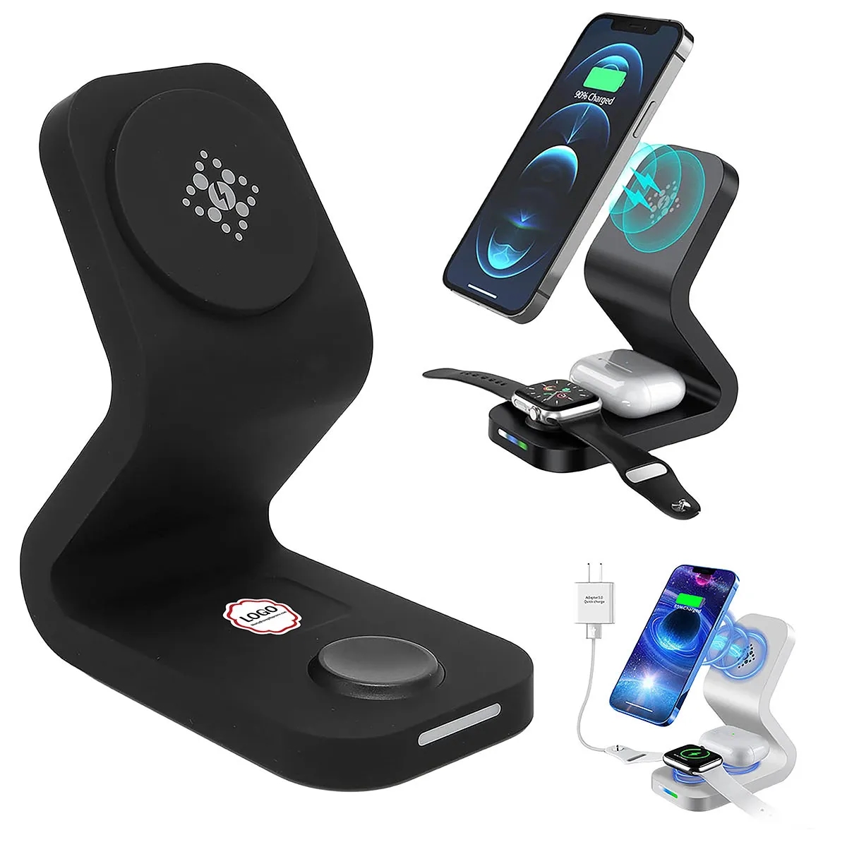 Magnetic Wireless Charger Stand 3 In 1 2