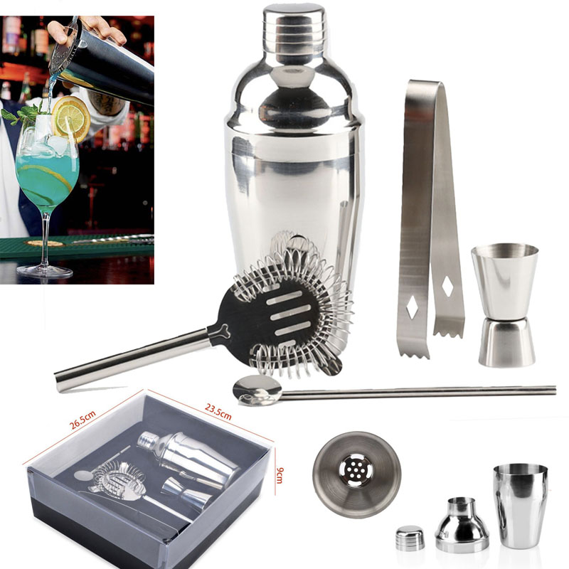 Stainless Steel Cocktail Shaker And Stainer Set - 5 Piece Bartender Kit 2