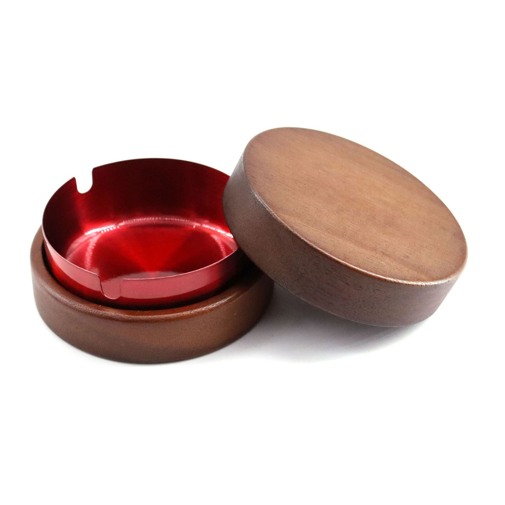Custom Logo Wooden Ashtray With Stainless Steel Insert 5