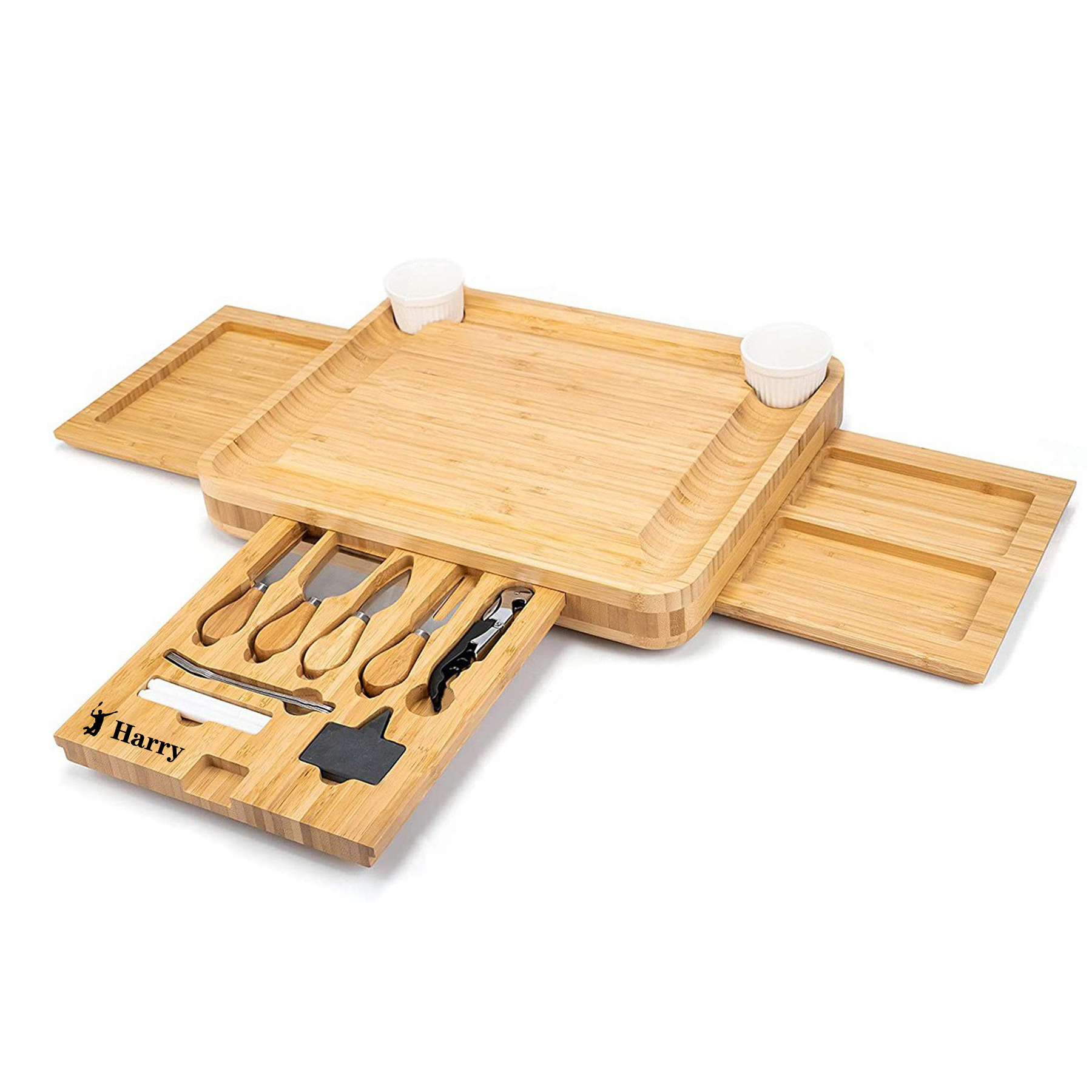 Bamboo Cheese Board and Knife Set 1