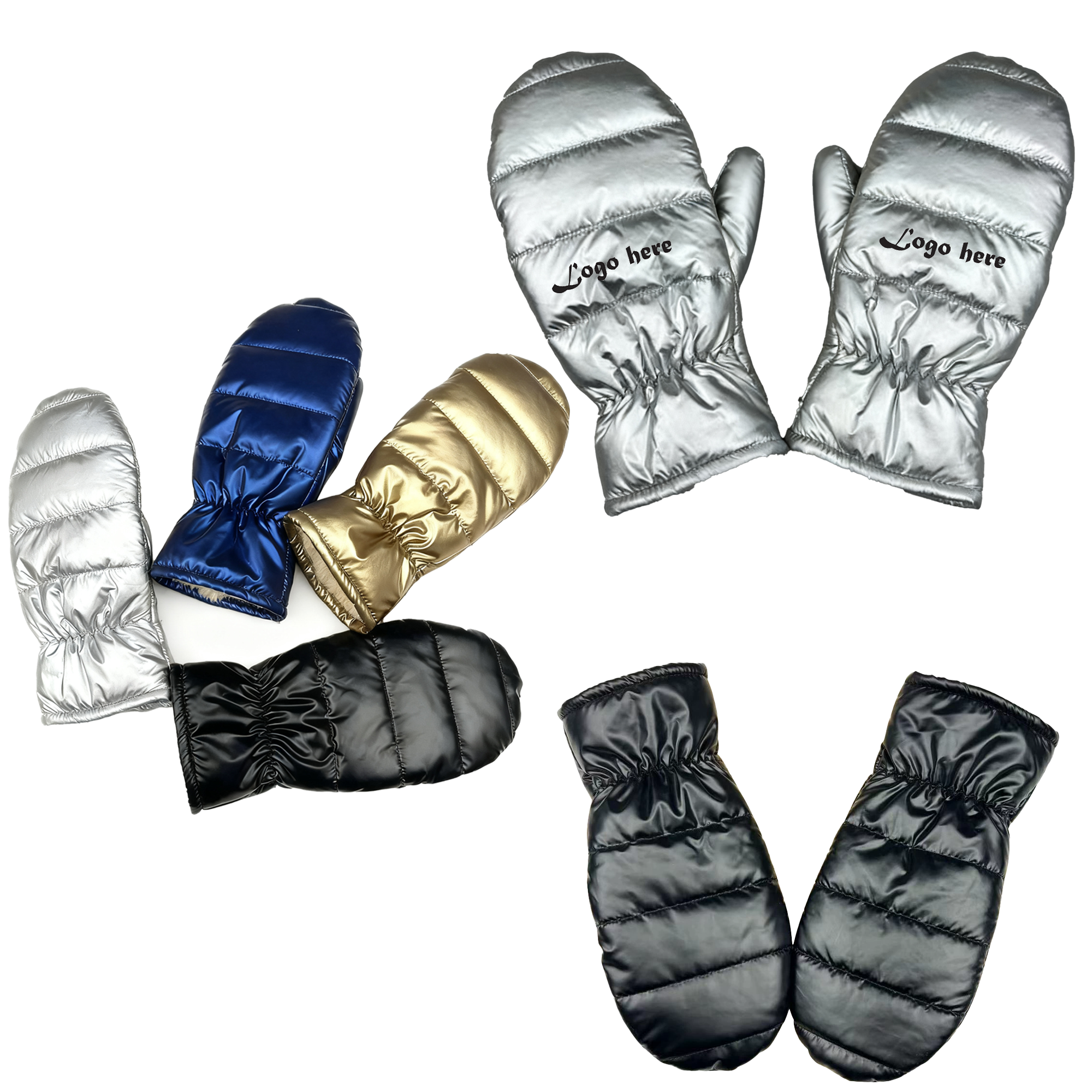 Windproof Waterproof Down Cotton Thickened Gloves 1