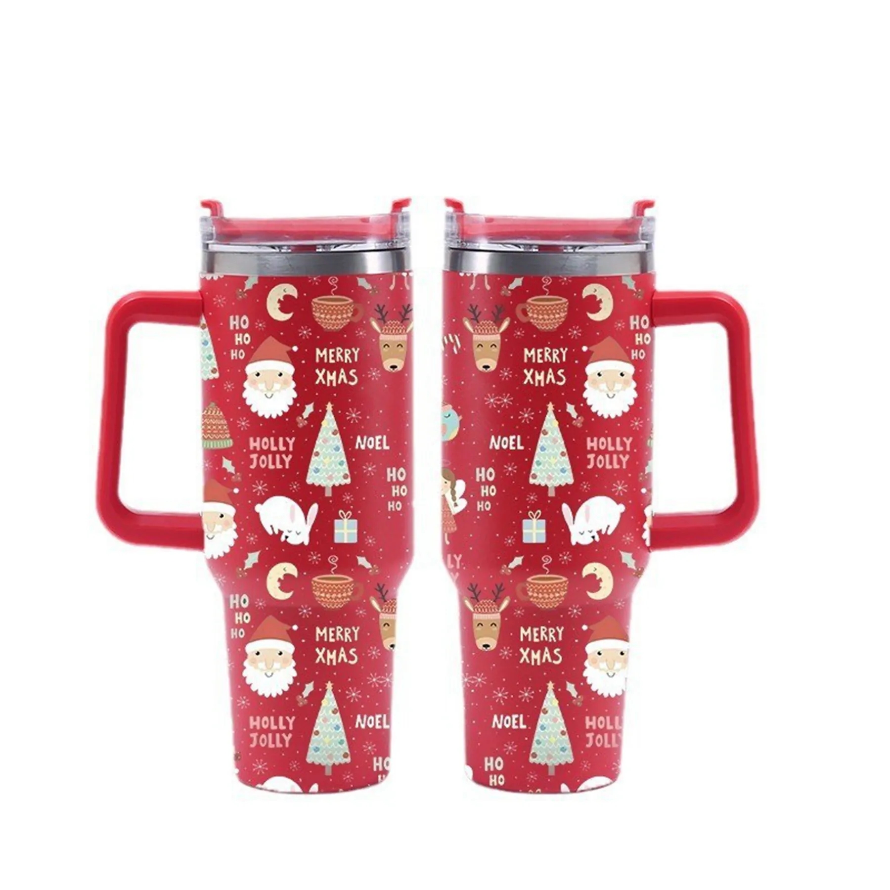 40 Oz. Christmas Theme Vacuum Tumbler with Lid and Straw 40