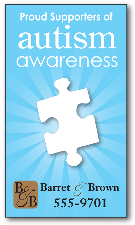 Awareness Business Card Magnet - 3.5x2 (Square Corners) - 25 mil. 1