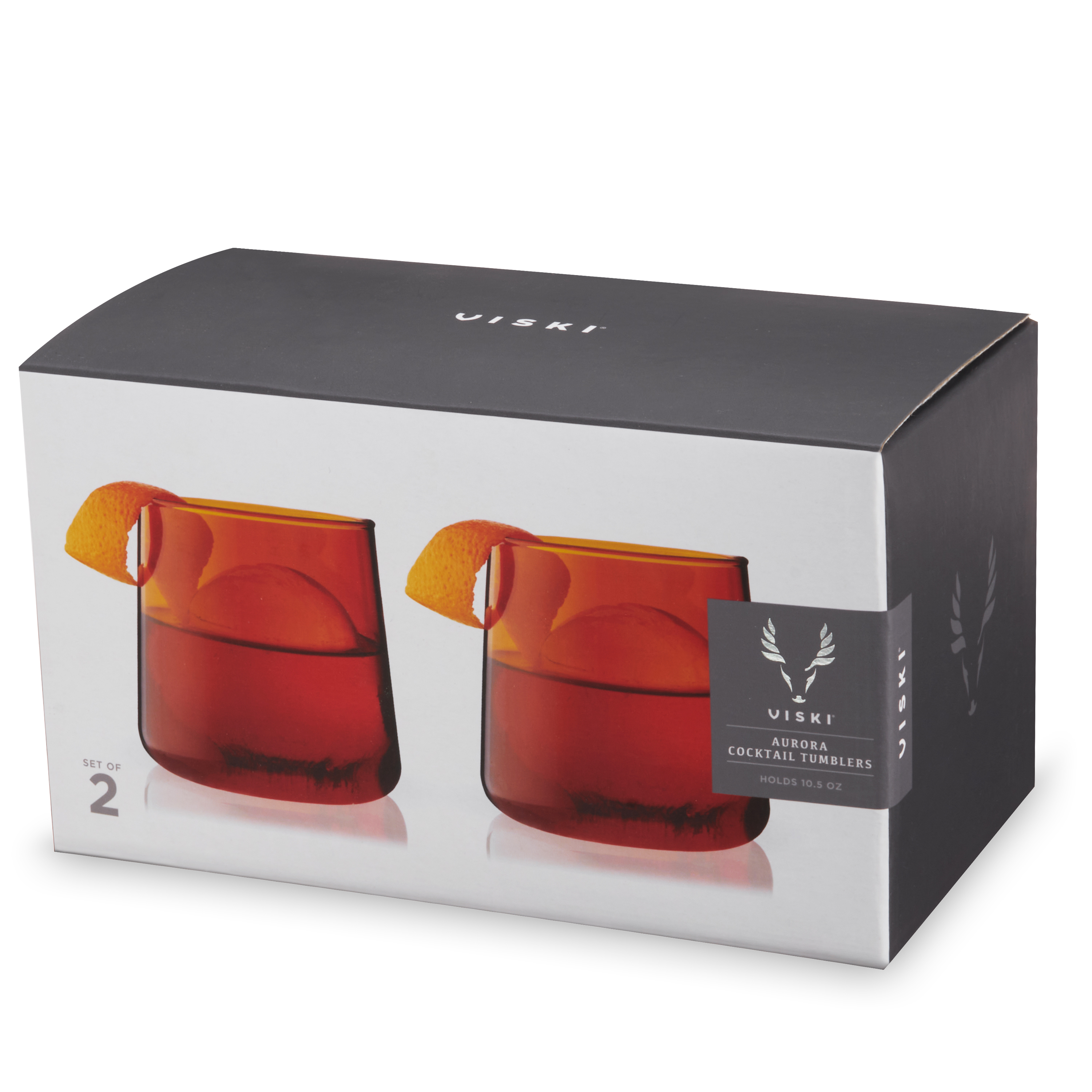 Viski® Amber Aurora Cocktail Tumbler, set of 2 6