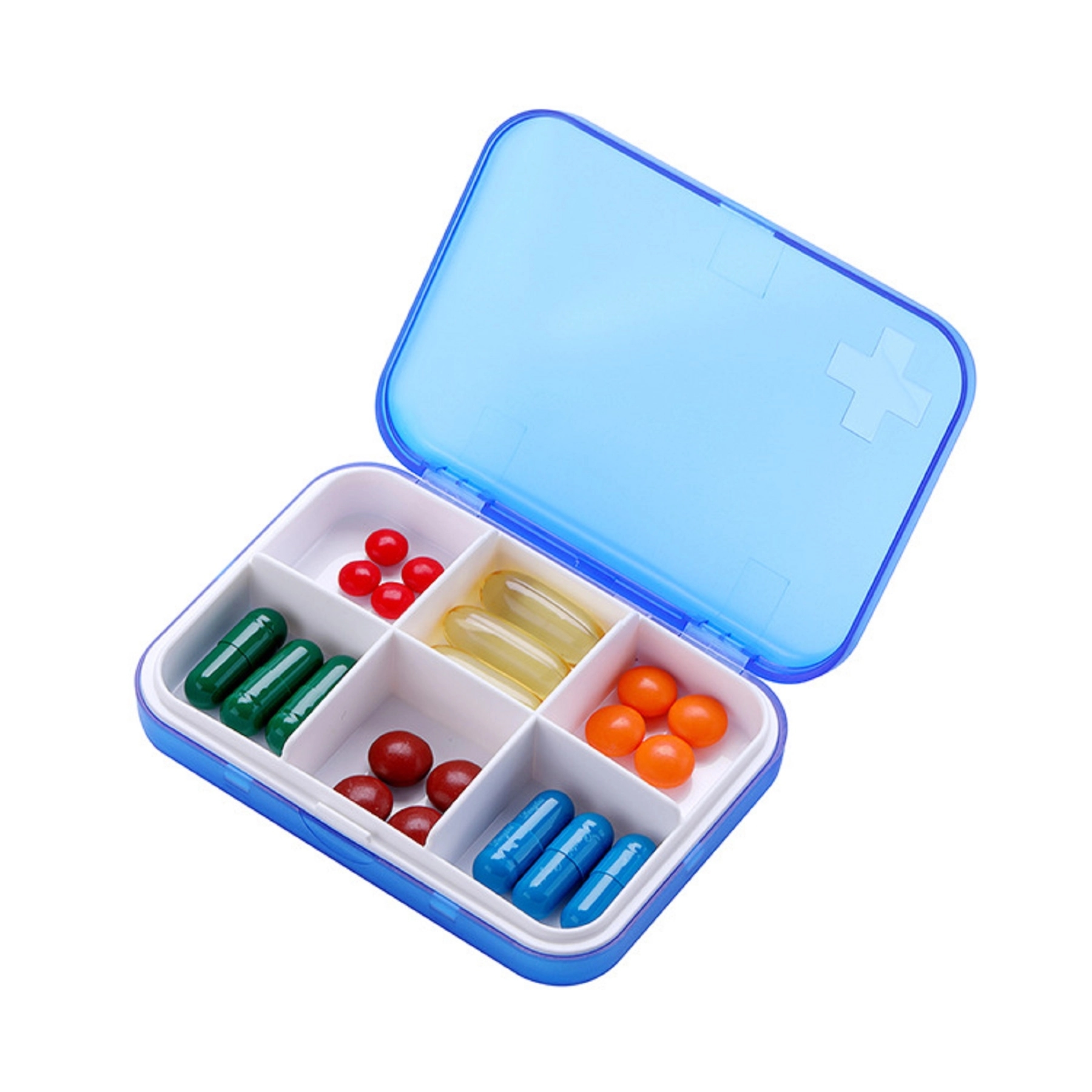 6 Compartments Square Medicine Storage Box 5