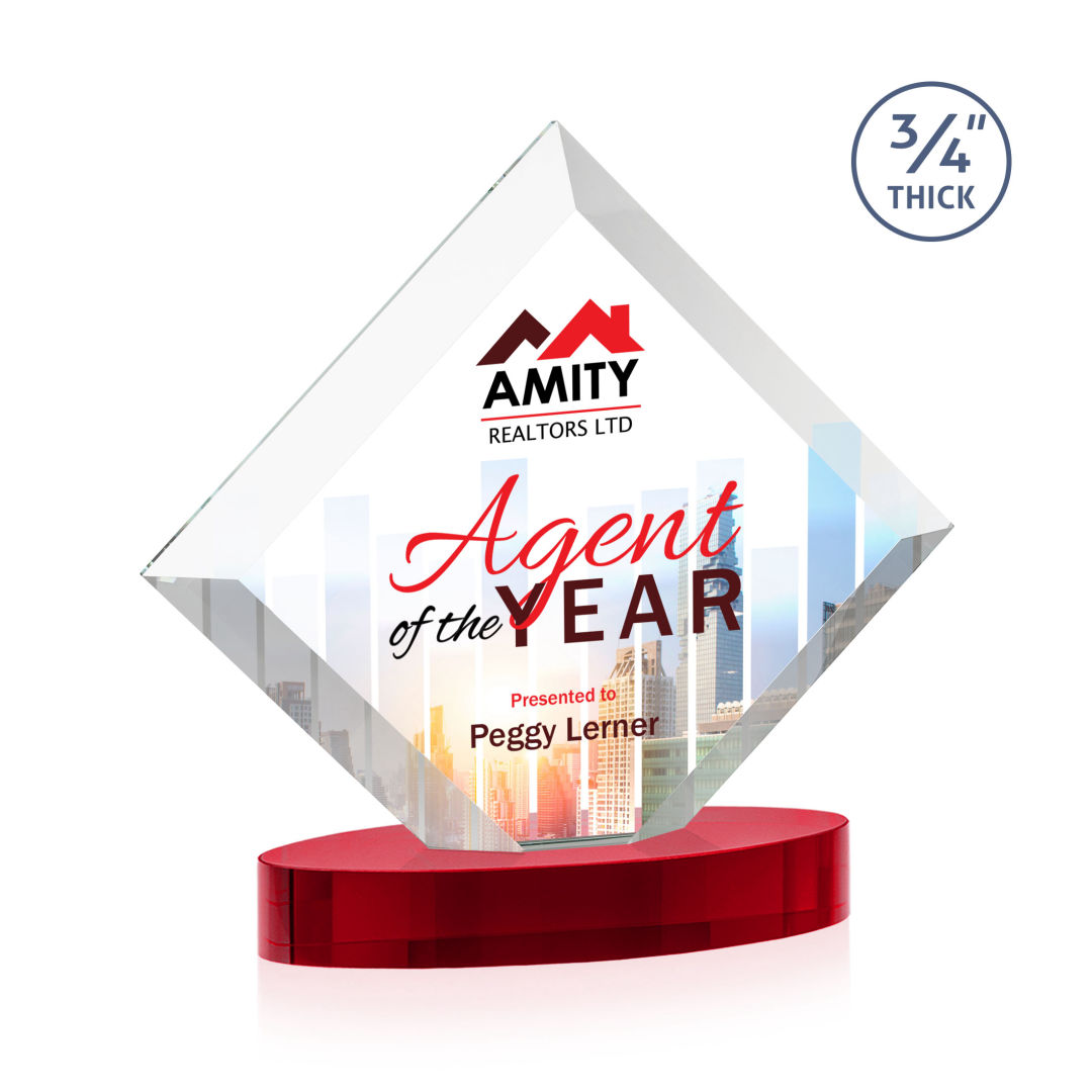 Belaire VividPrint™ Award on Alberton Base - Red 6