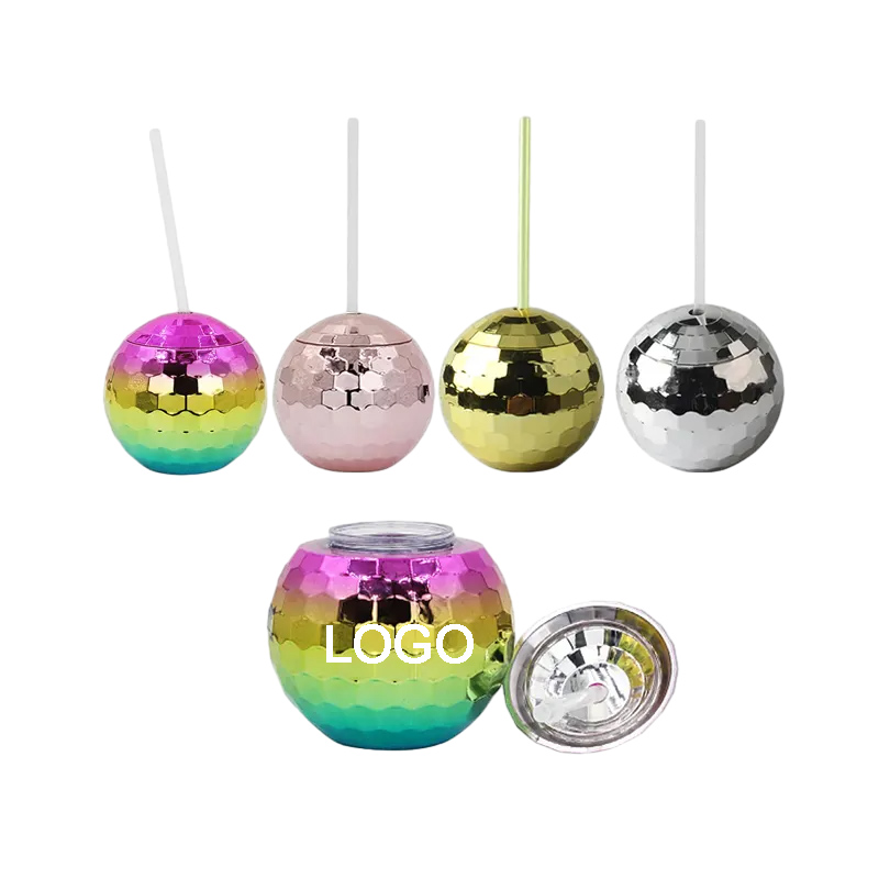 Disco Ball Cups W/ Lid Straw 2