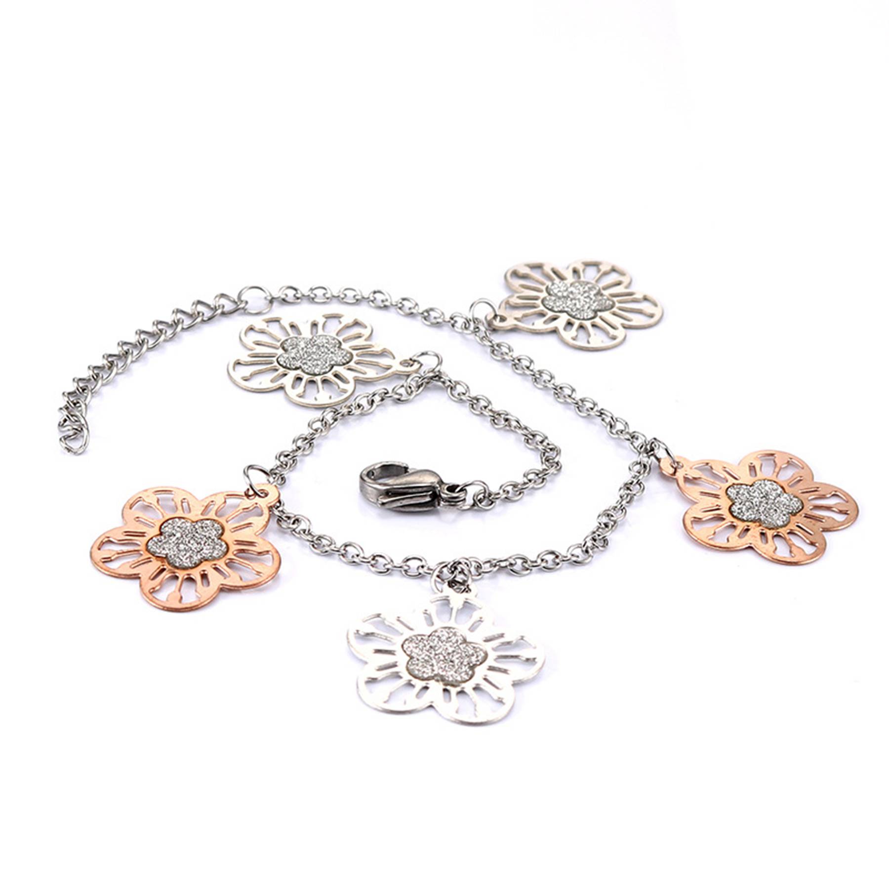 Alloy Fashionable floral openwork bracelet 5