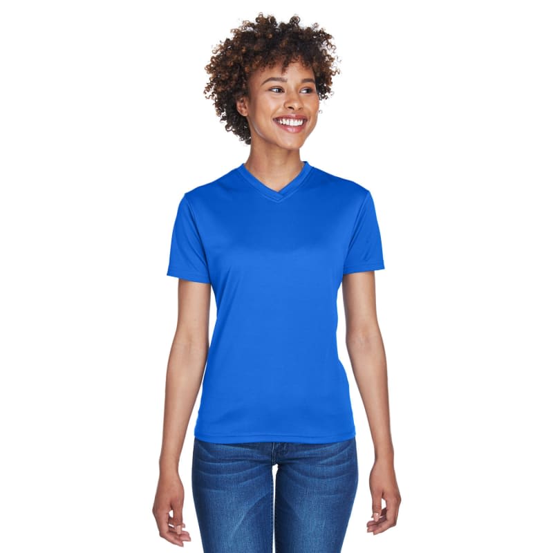 UltraClub Ladies' Cool & Dry Sport V-Neck T-Shirt 5