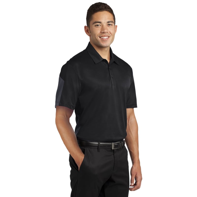 Sport-Tek PosiCharge Active Textured Colorblock Polo. 9