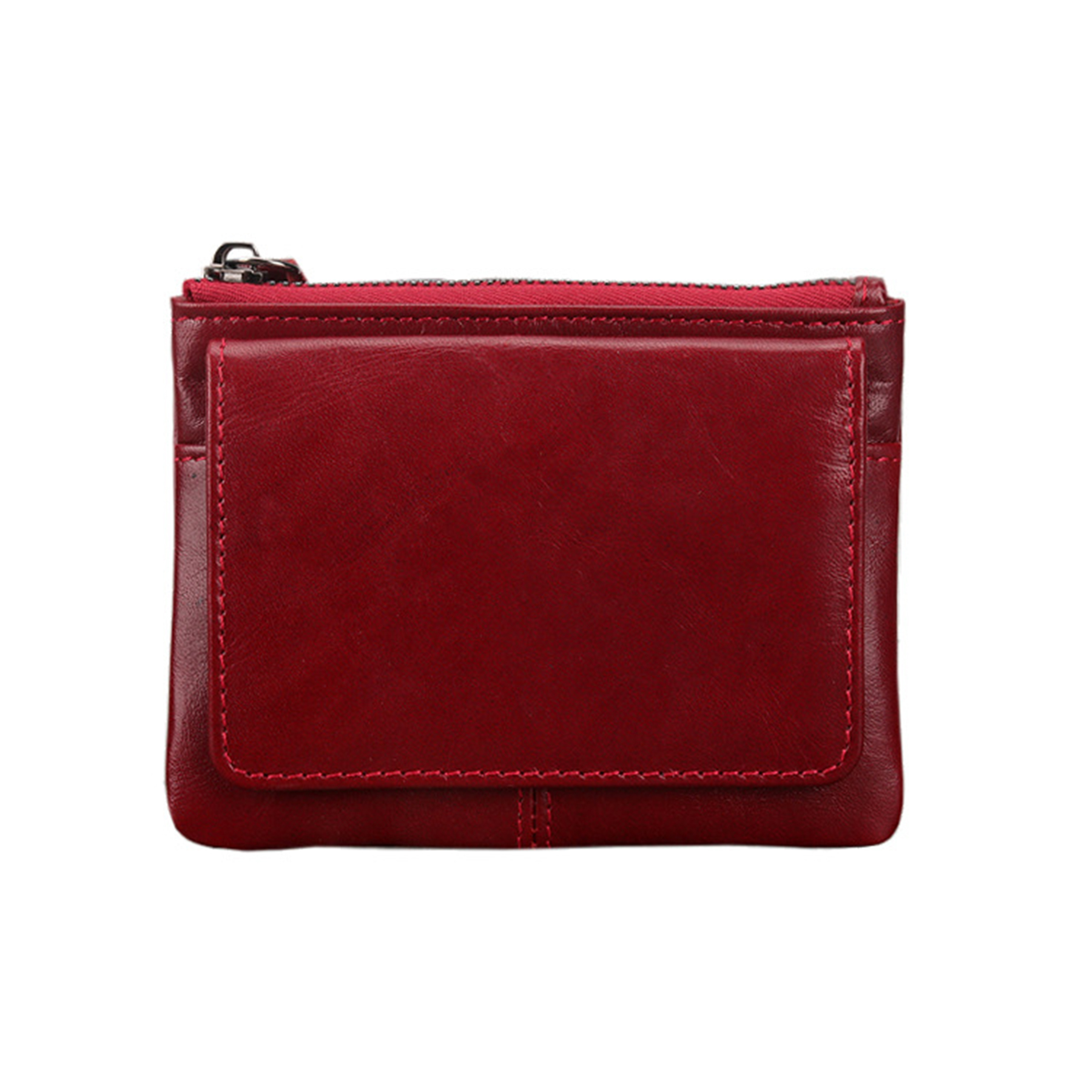 Leather 2-Zipper Coin Purse Wallet 5