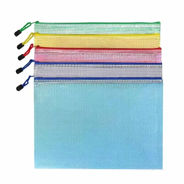Zipper Pencil Pouch Plastic Zip File Bags 6