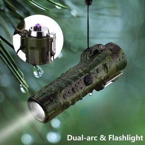 LED Flashlight With Strobe Mode And Dual Arc Lighter 19