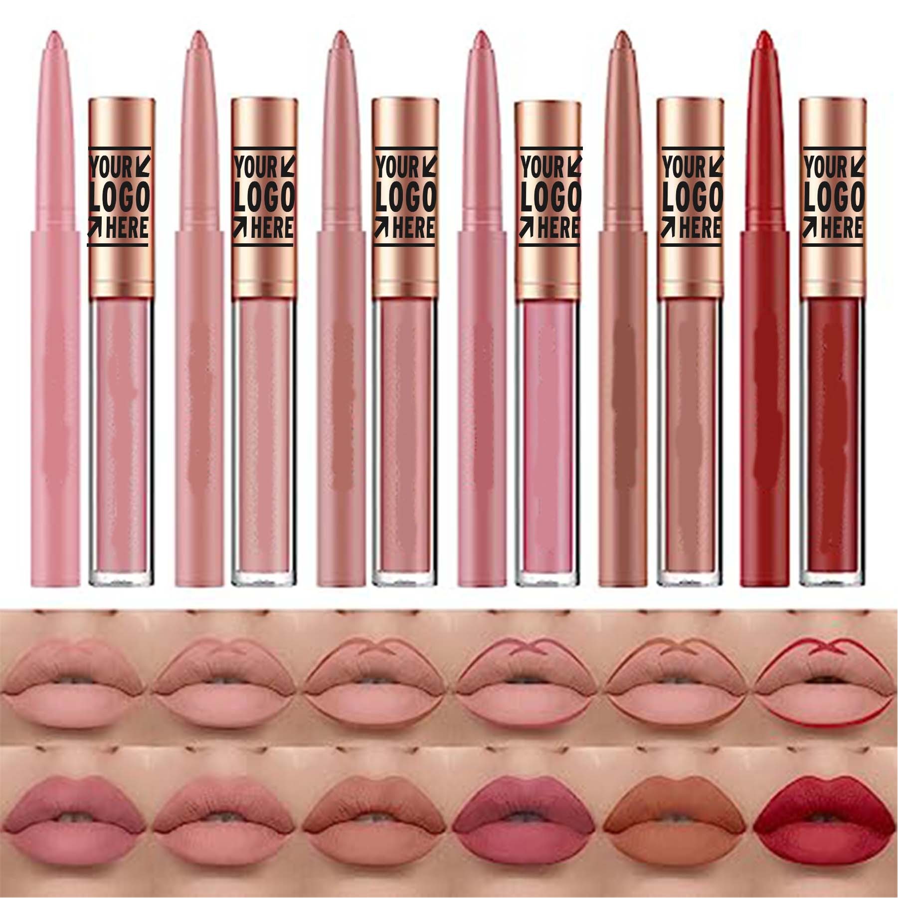 12 Pcs Pigment Velvety Nude Matte Liquid Lipstick Lip Liner Pen Make Up Gift Set 2
