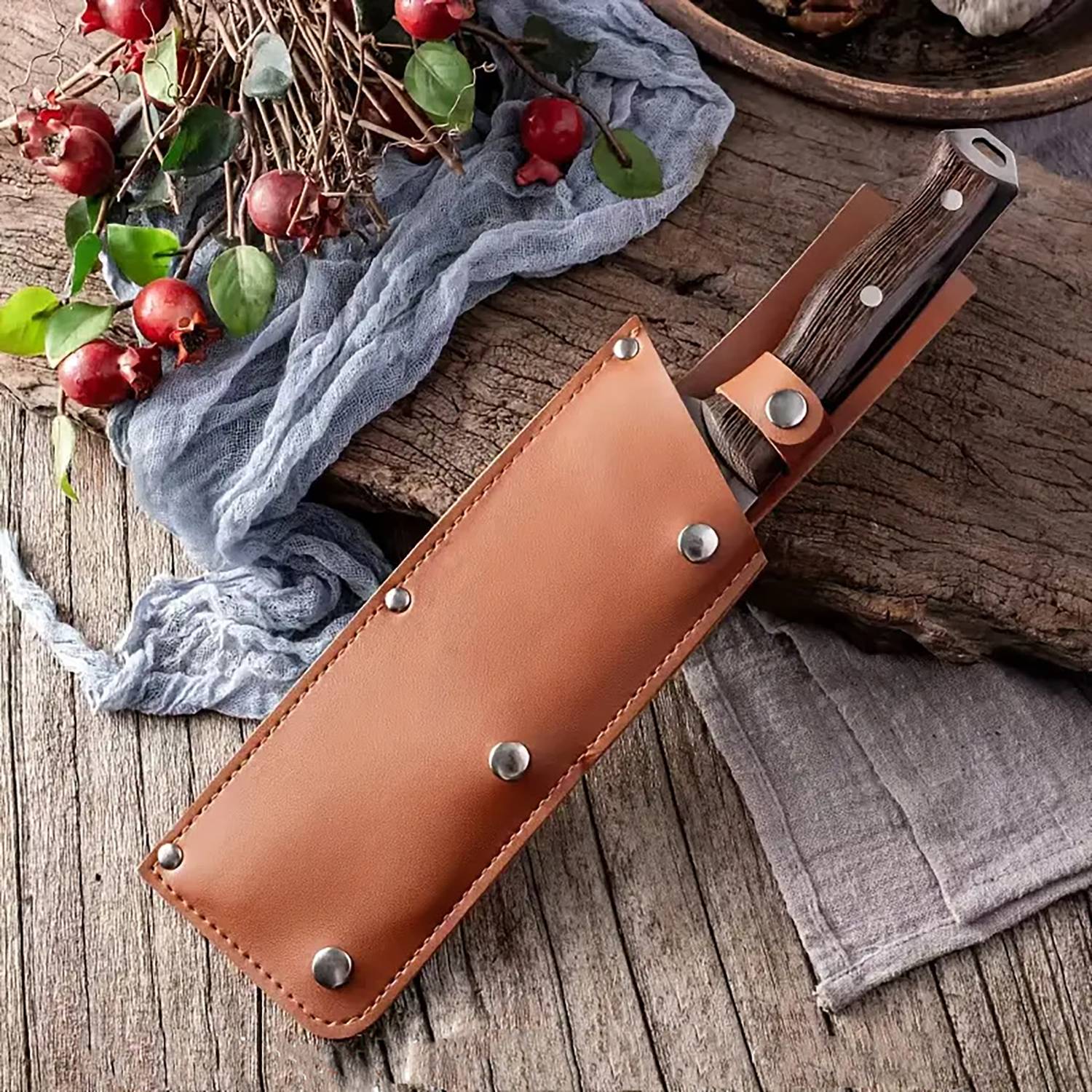 PU Leather Outdoor Camping Portable Waterproof Knife Sheath 4