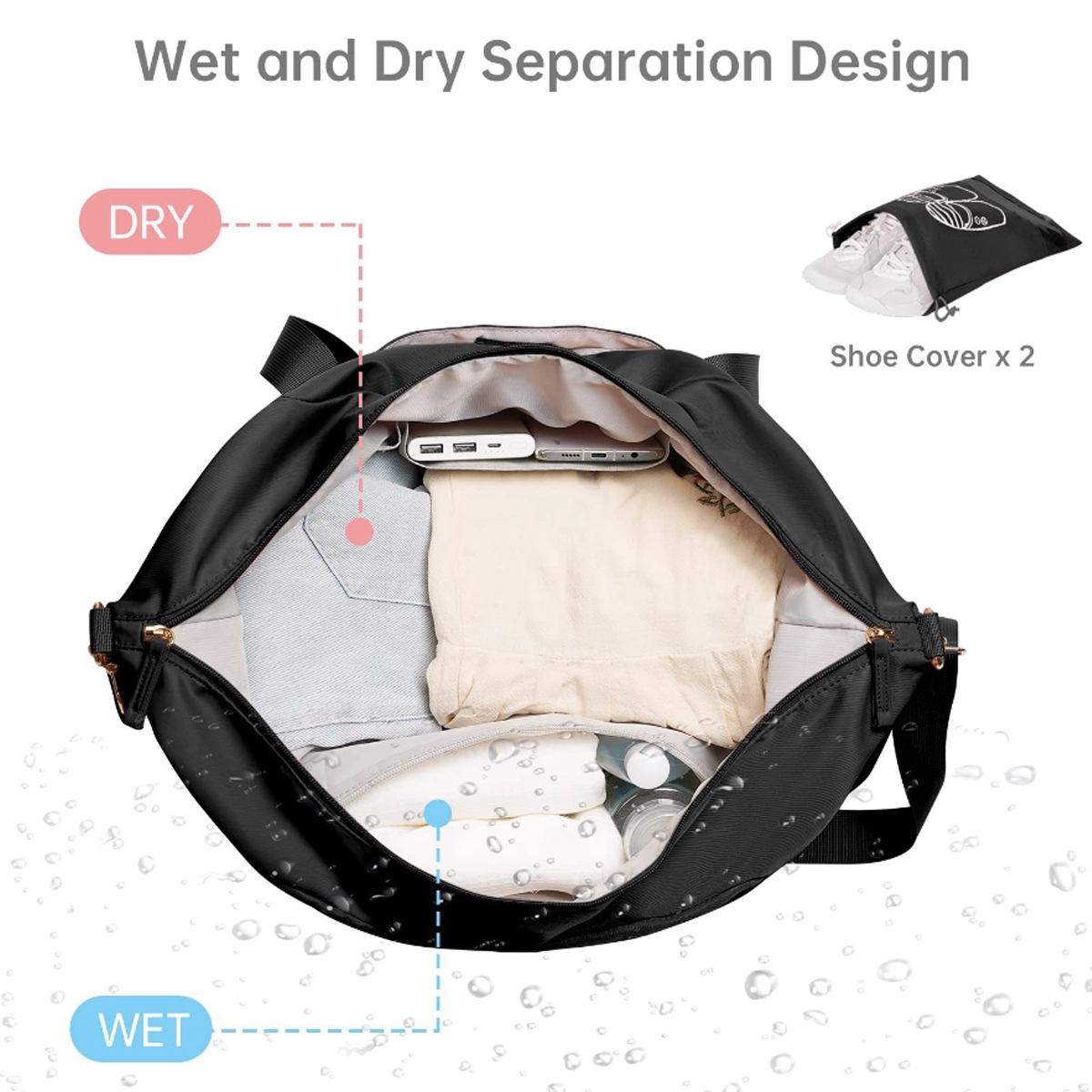 Custom Usb Port Travel Duffel Bag 10