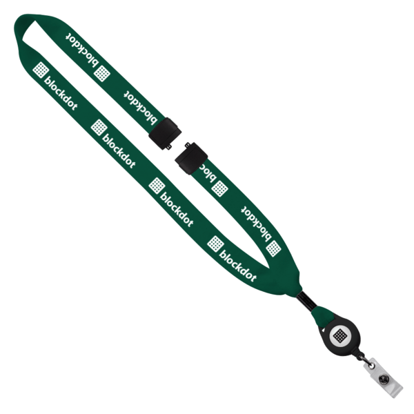 3/4" Cotton Lanyard with Metal Crimp & Retractable Badge Reel 255