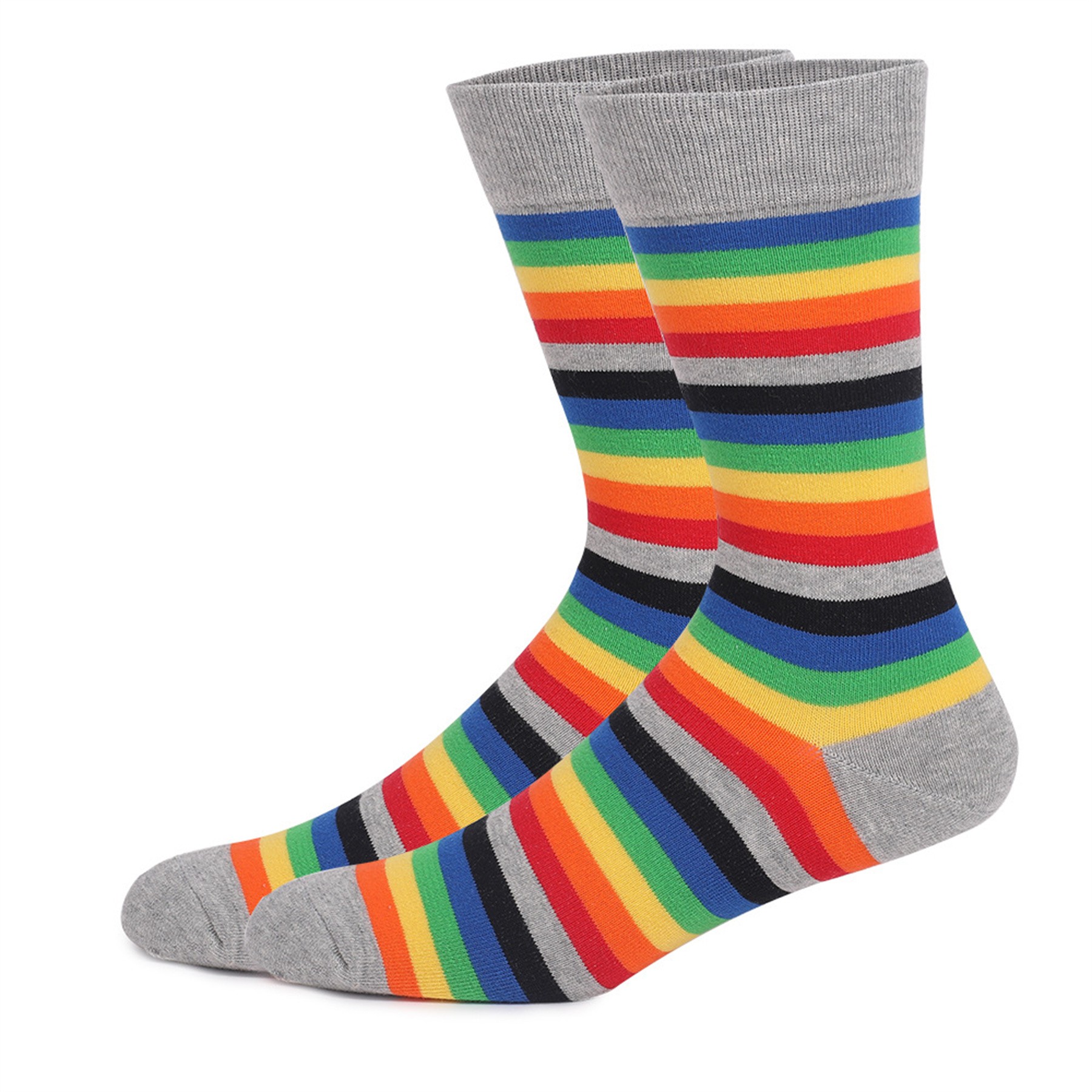 Colorful Patterned Mid Calf Knit Dress Sock 3