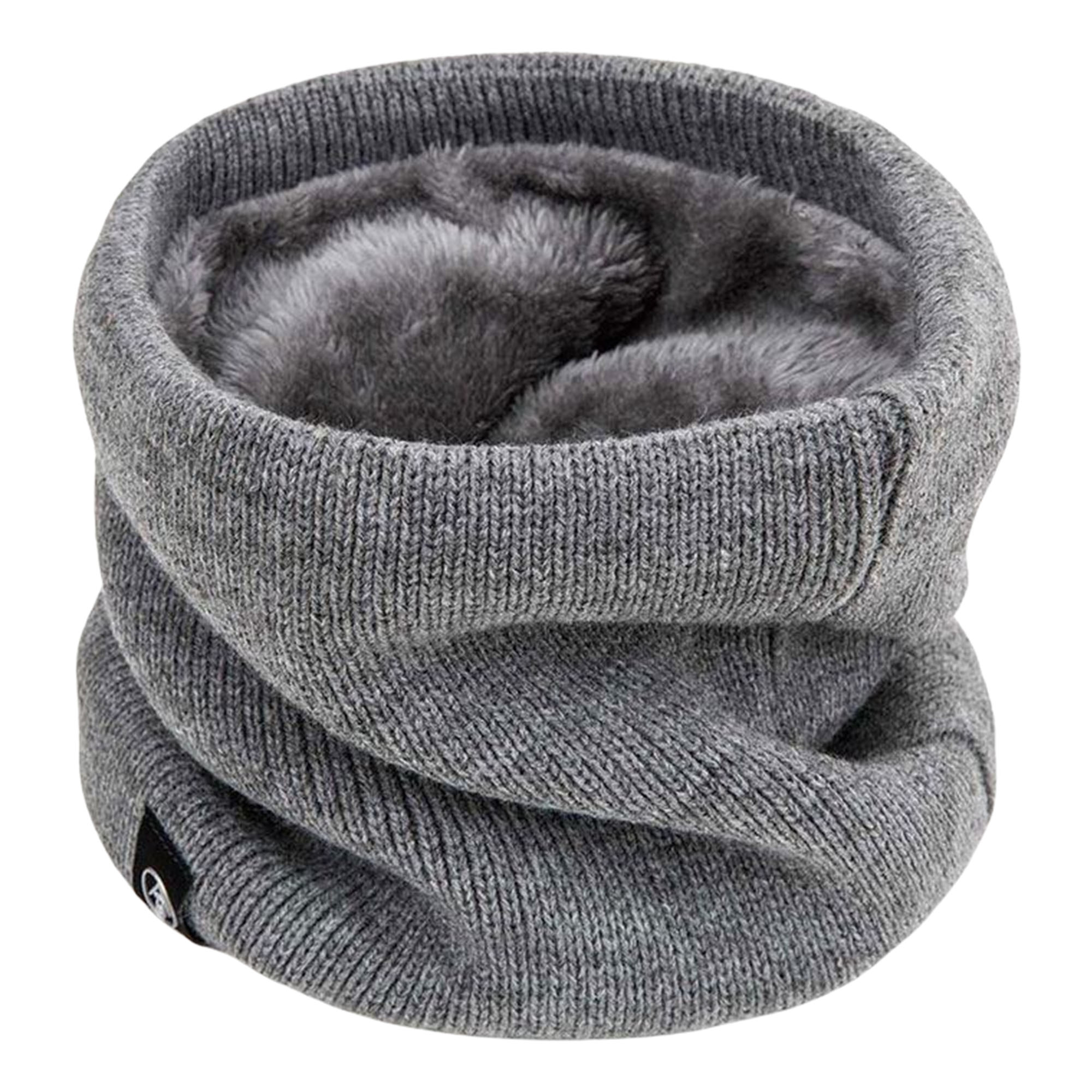 Winter Neck Warmer Scarf Fleece Lined Knit Stretchy Cowl for Cycling Cold Weather 10