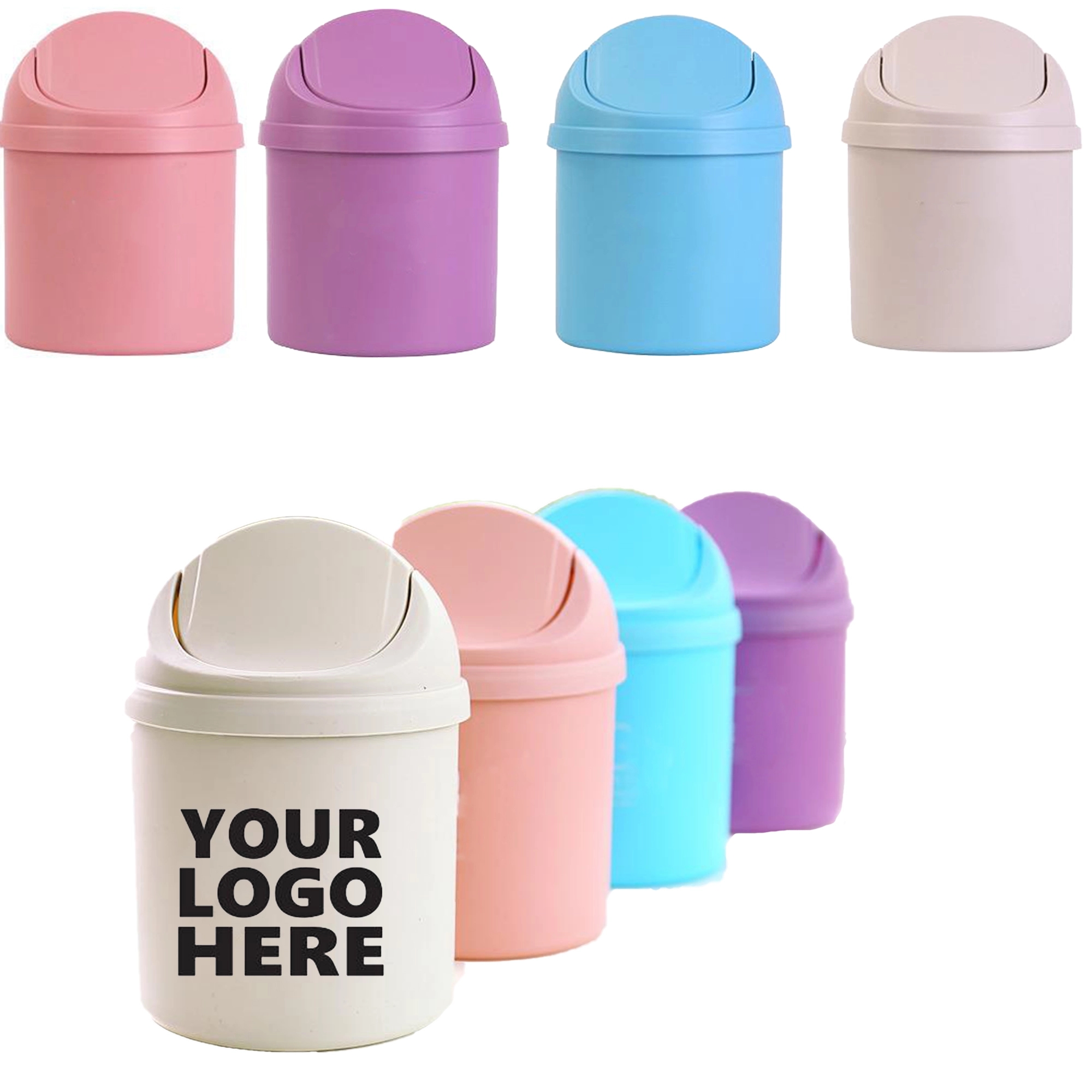 Desktop Mini Trash Can with Lid 2