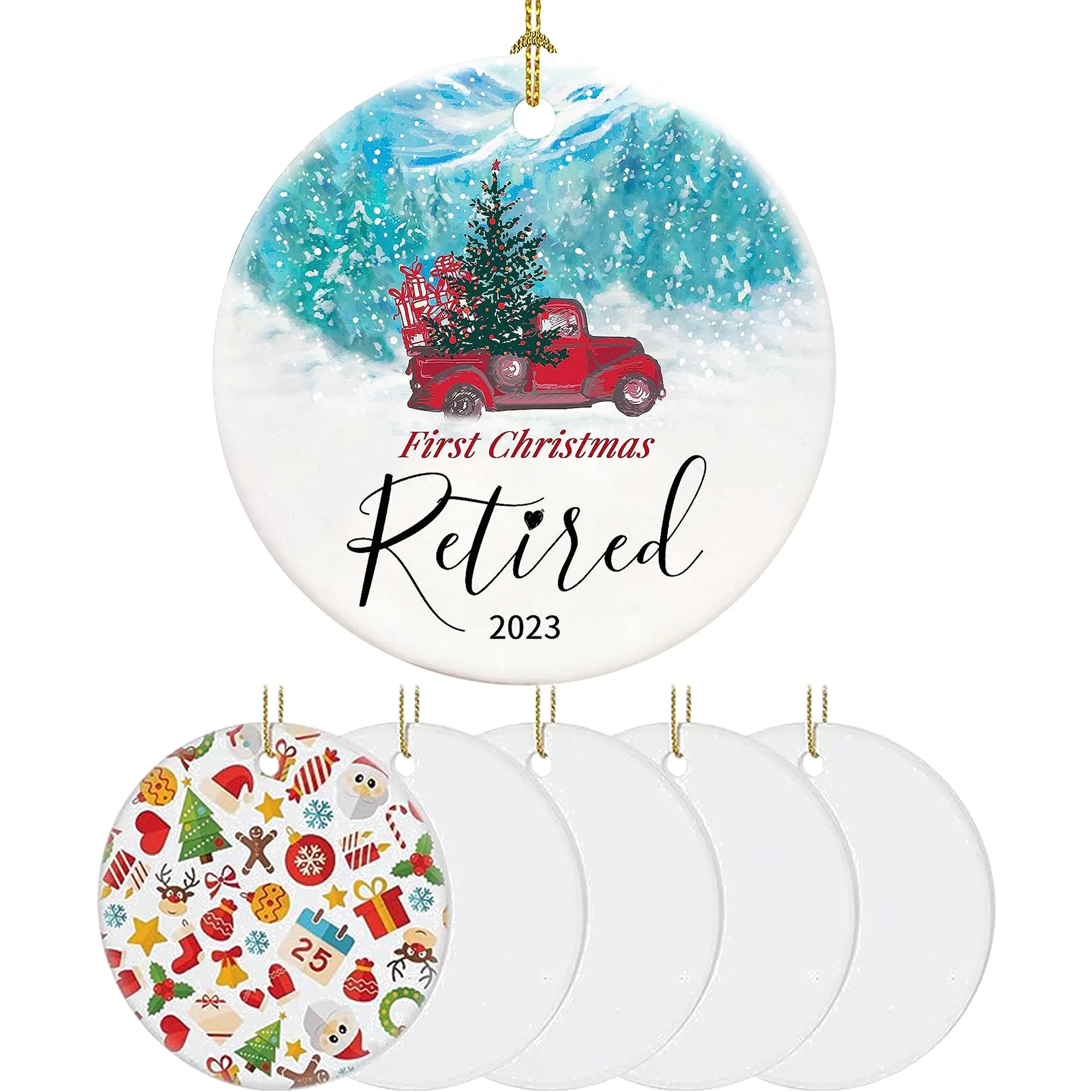 Custom Full Color Ceramic Christmas Ornament 2