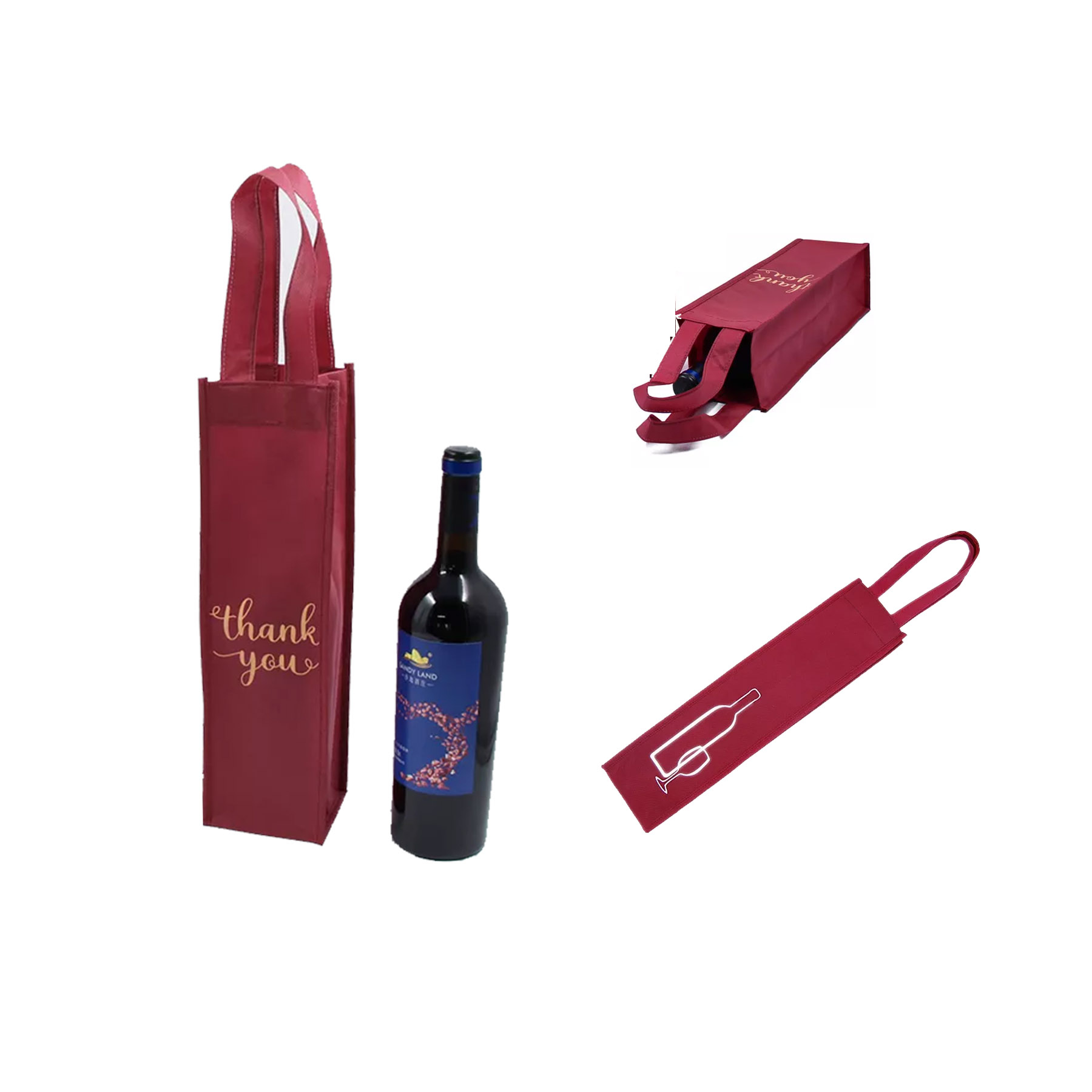 Single Bottle Wine Tote Bag Non-woven Bag 1