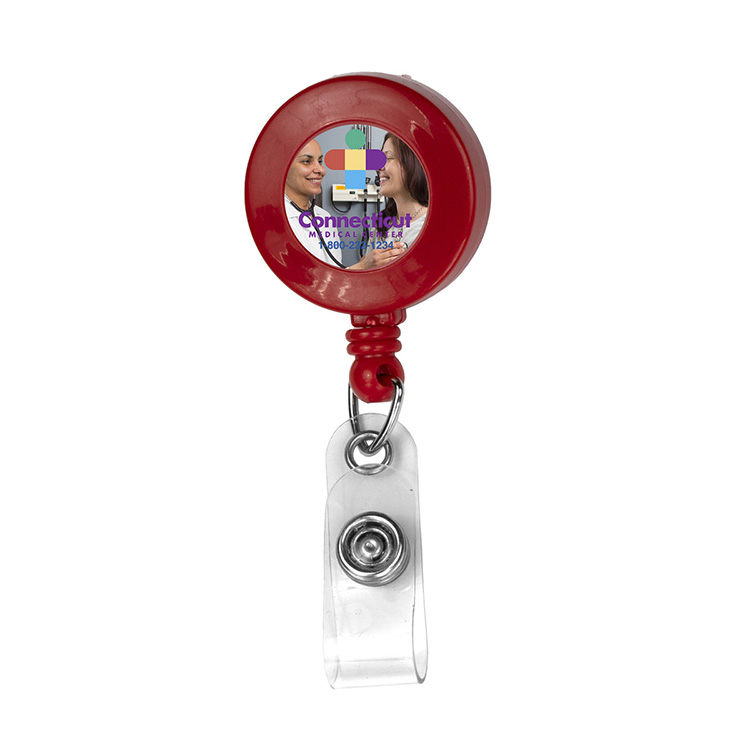 "Bellefontaine VL" 30" Cord Round Retractable Badge Reel and Badge Holder with Rotating Alligator Cl 12