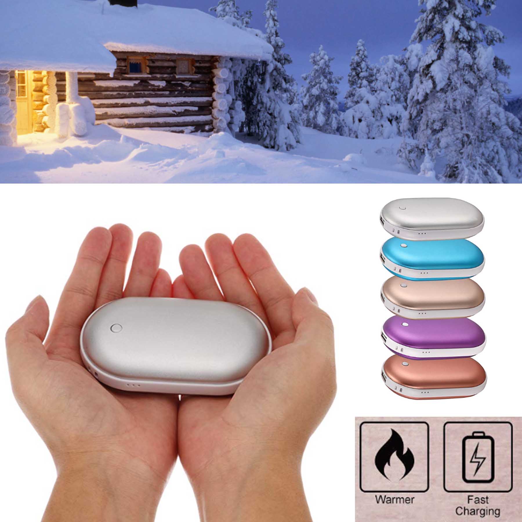 iBank ® Rechargeable Hand Warmer + 5200mAh Power Bank Charger 1