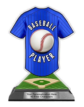 Jersey Acrylic Trophy: 6" Jersey Shape (Baseball), 2
