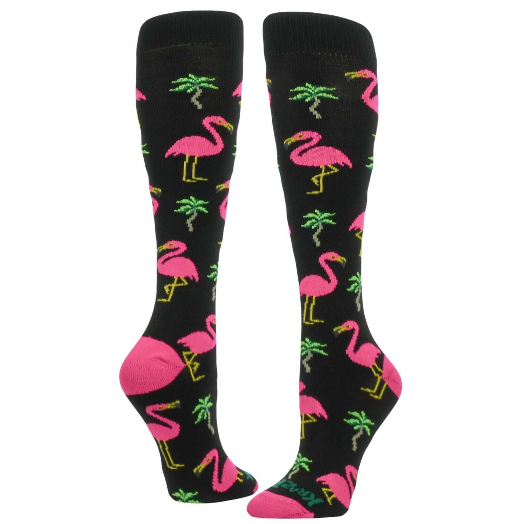 Krazisox Flamingos Over the Calf Socks 1
