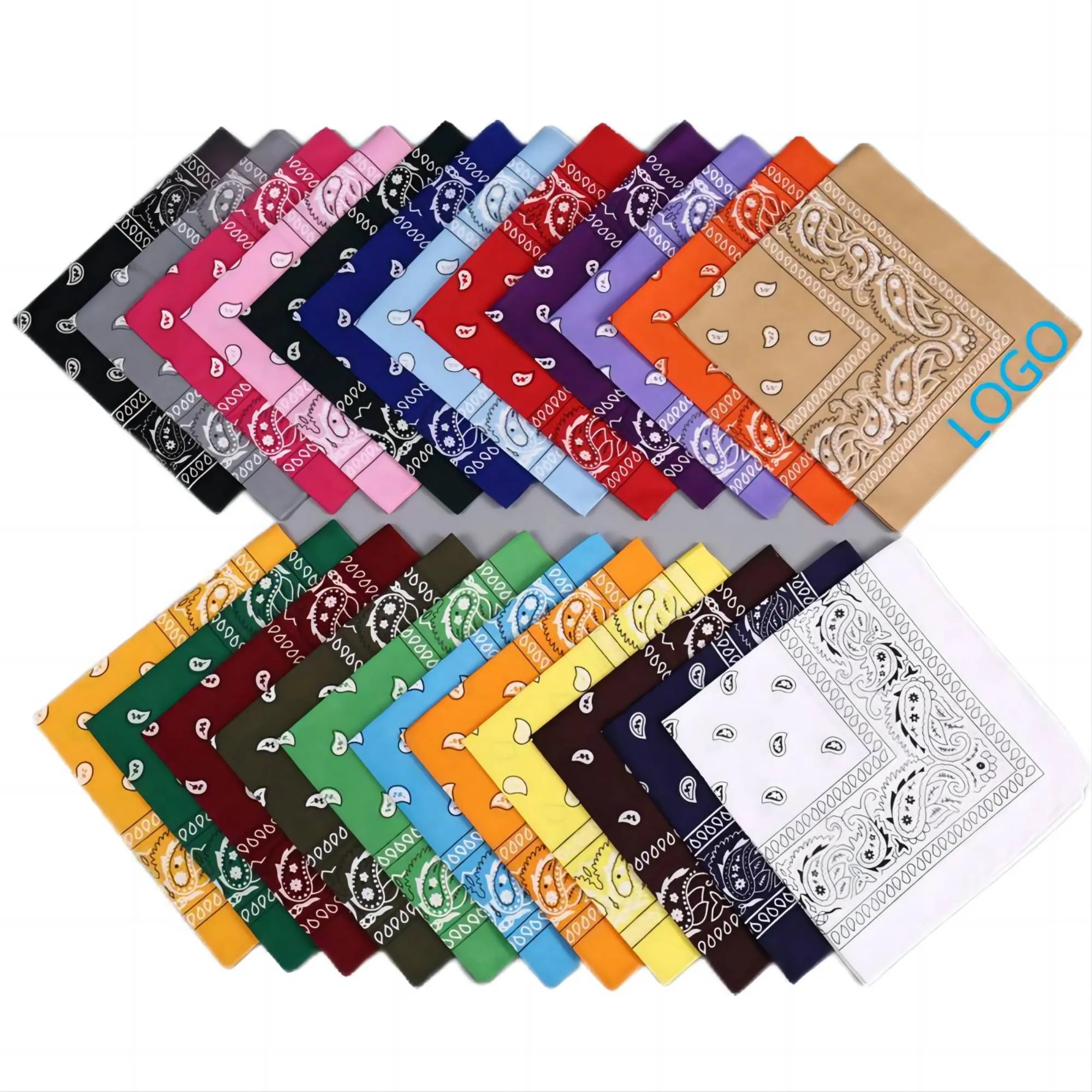 22" Full Color 100% Cotton Paisley  Bandana 4