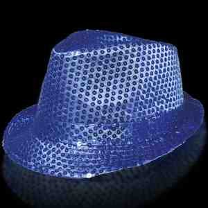 Blue Sequin Costume Fedora 1