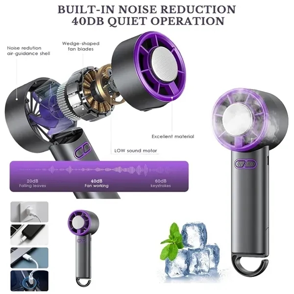 Portable Handheld Cooling Fan with Rechargeable Mini USB Fan 8