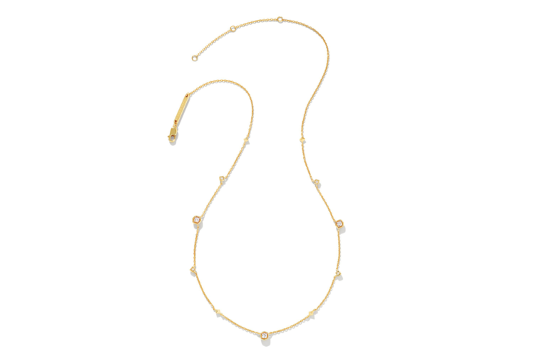 Kendra Scott Davie 18K Gold Vermeil Trio Strand Necklace in White Sapphire 1
