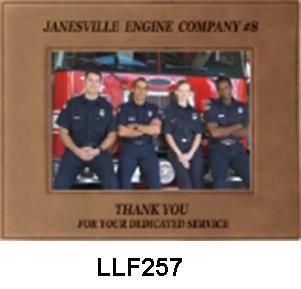 Custom Laser Engraved Dark Brown Leatherette Picture Frame