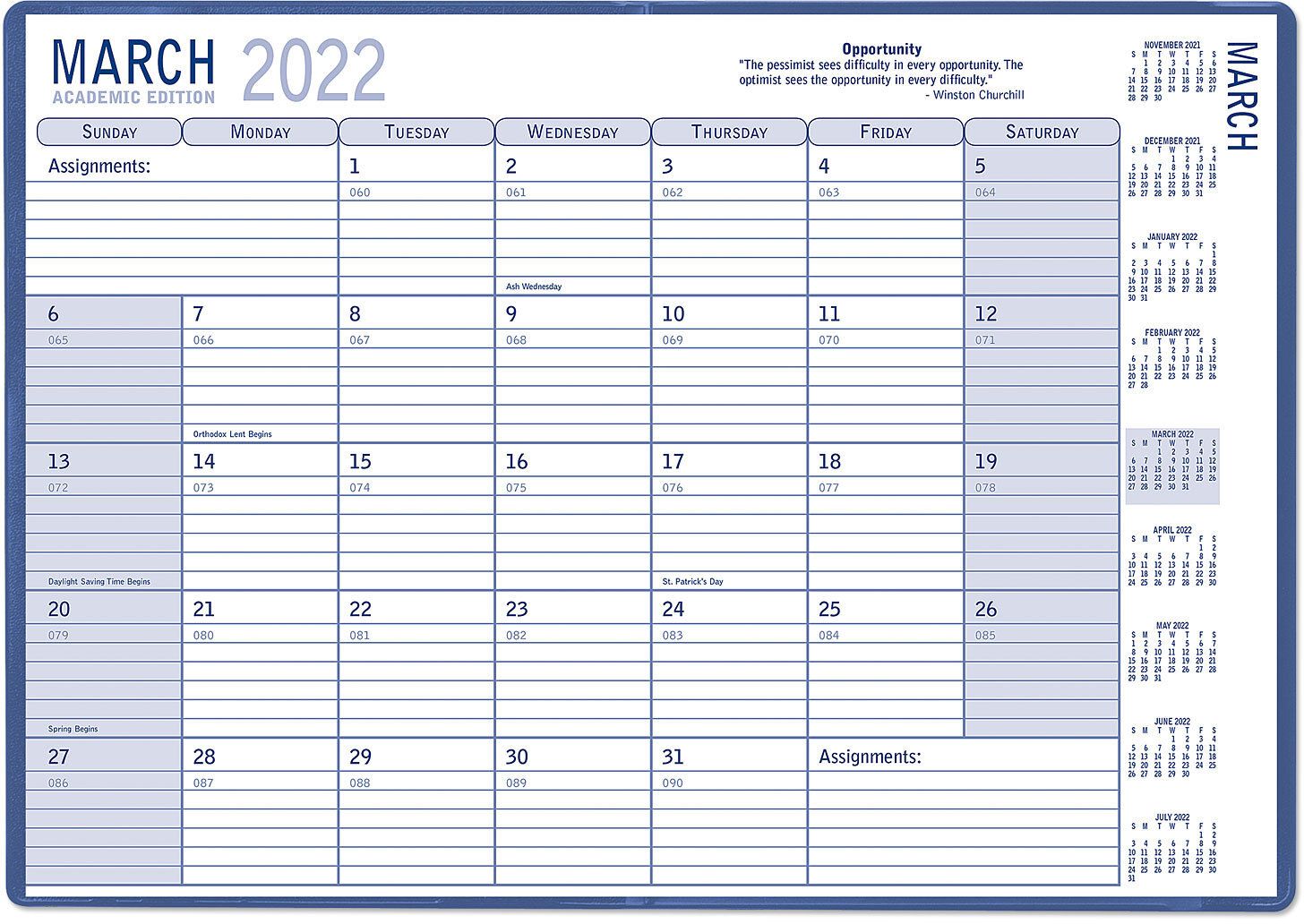 REFILL-- 7X10 ACADEMIC MONTHLY (AD) 8