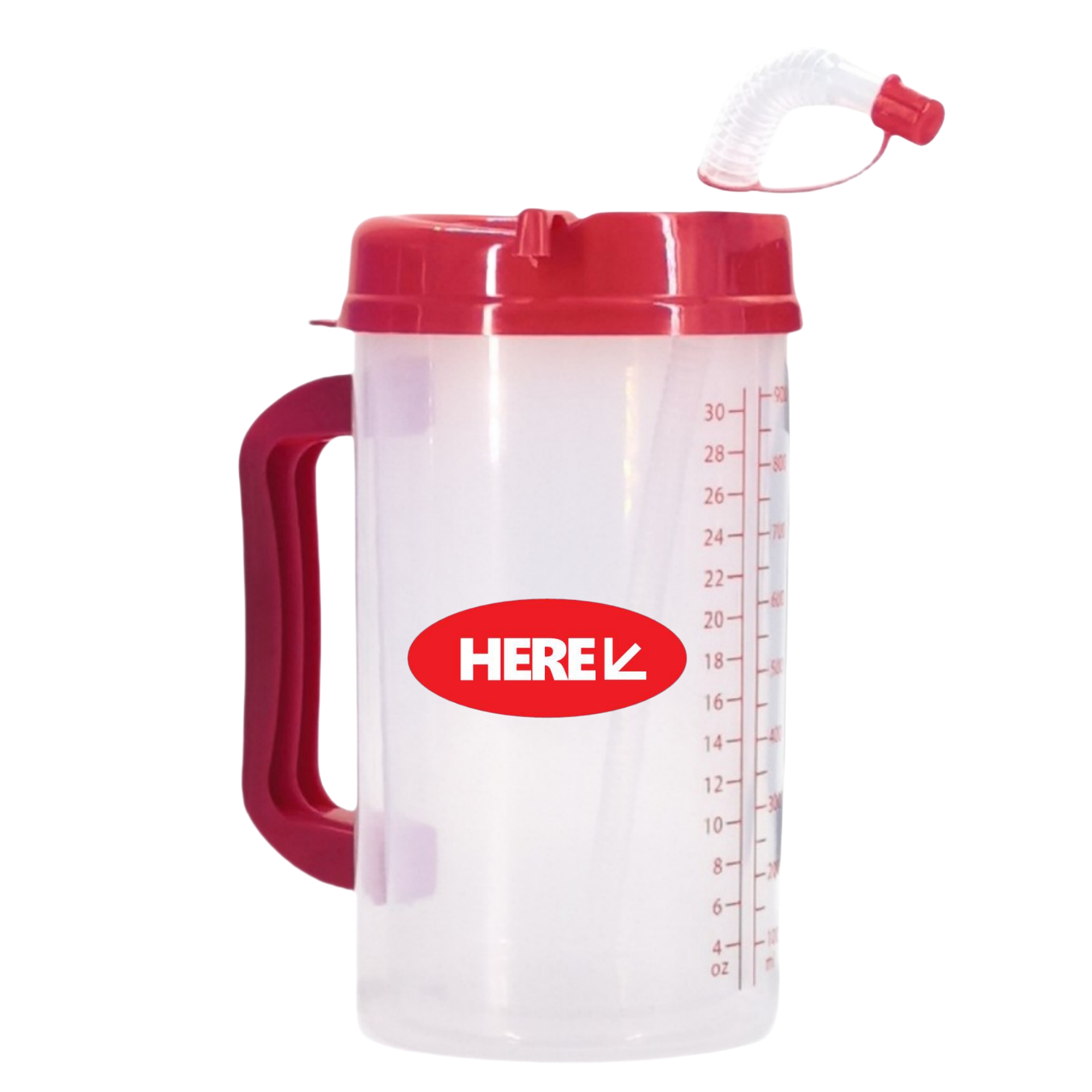 32 oz Hospital Measurement Cup With Straw 2