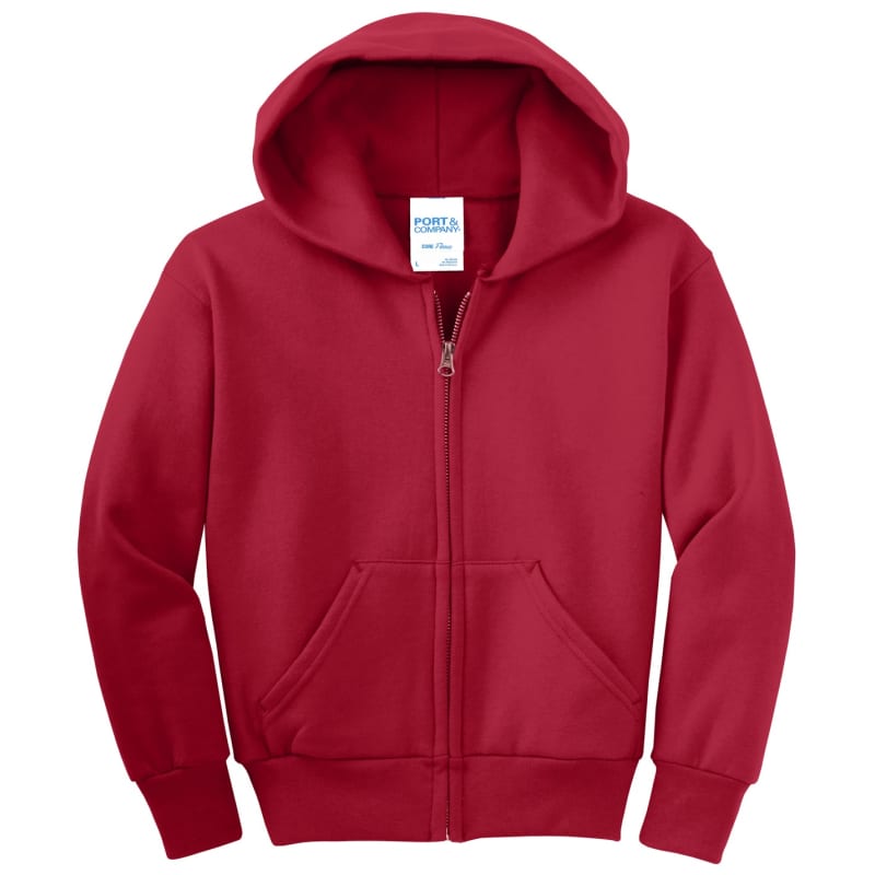 Port & Company - Youth Core Fleece Full-Zip Hooded Sweatshirt. 102