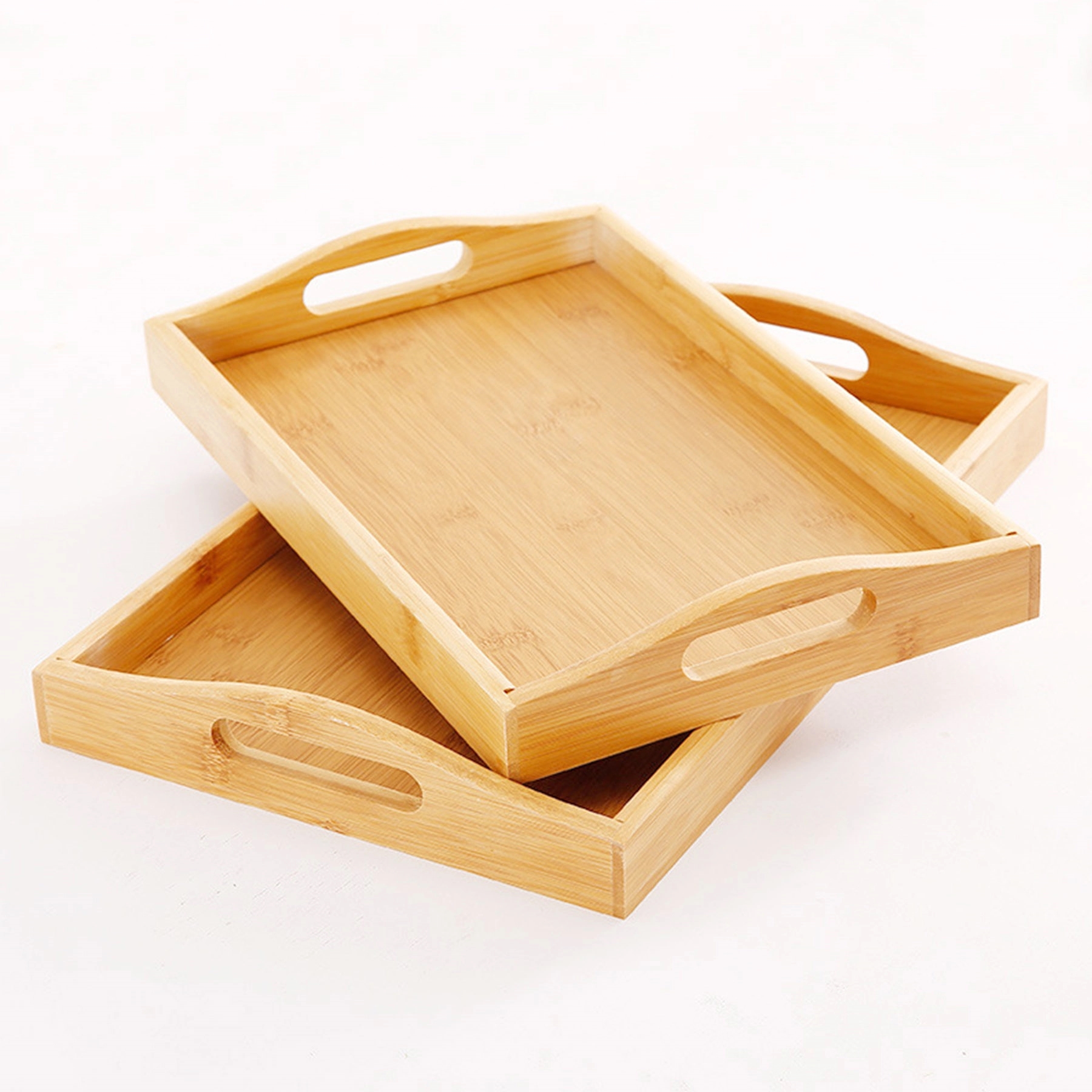 Rectangle Bamboo Tray With Handles 2