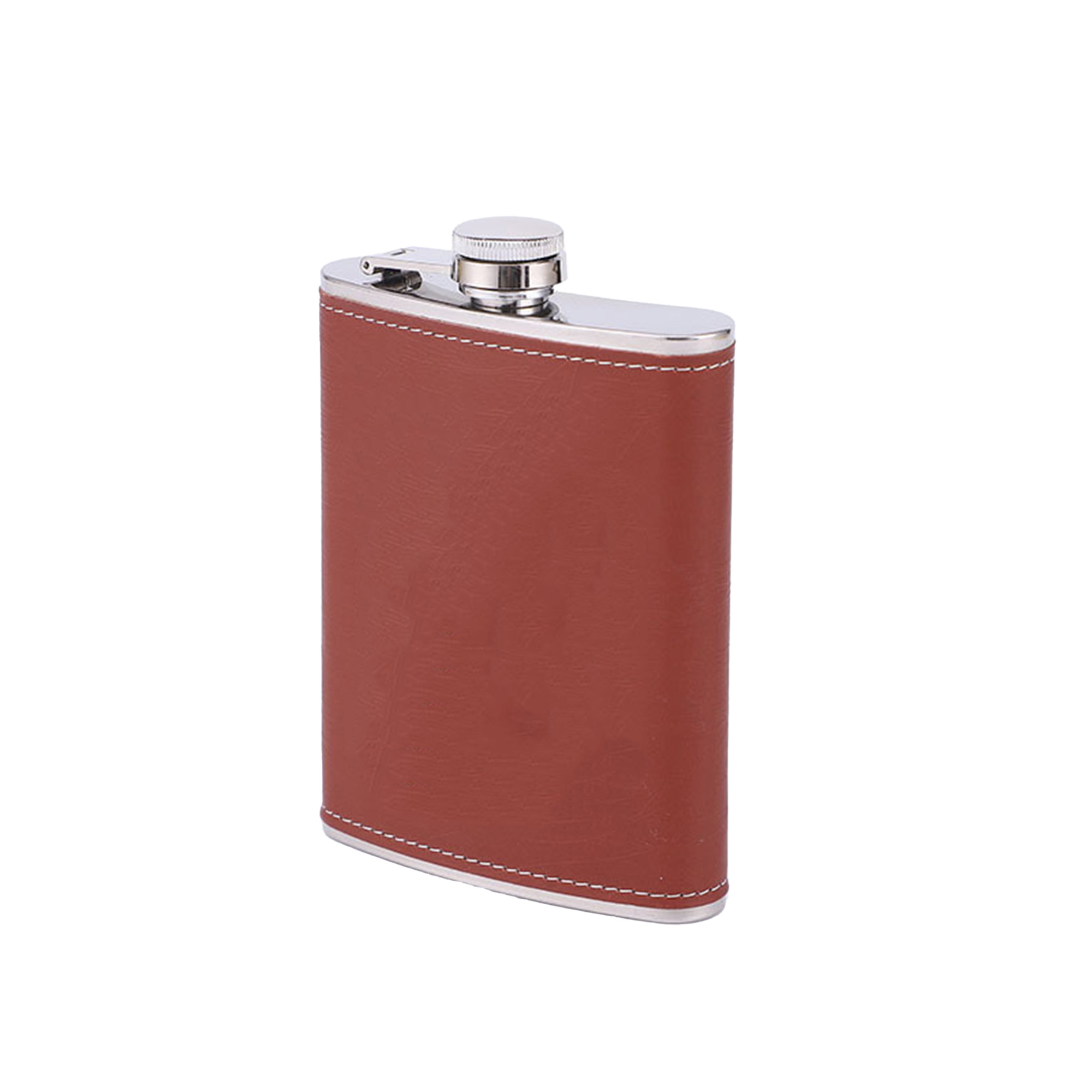 Steel Hip Flask with Eco Faux Leather Wrap Whiske Stainless 5