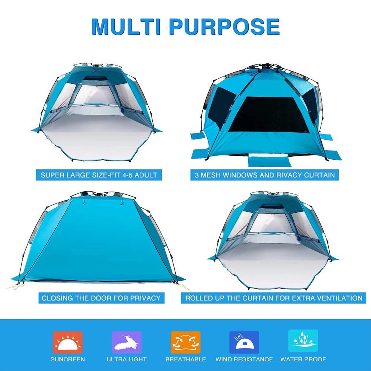 POP Up Beach Tent with Mat XL 3