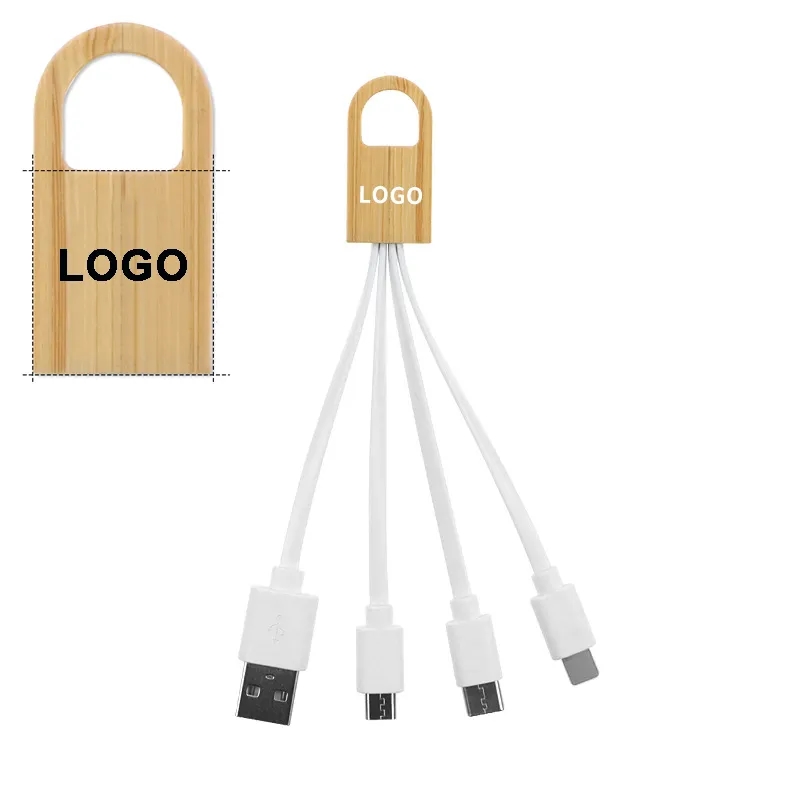Bamboo Accent Duo Charging Cable 2