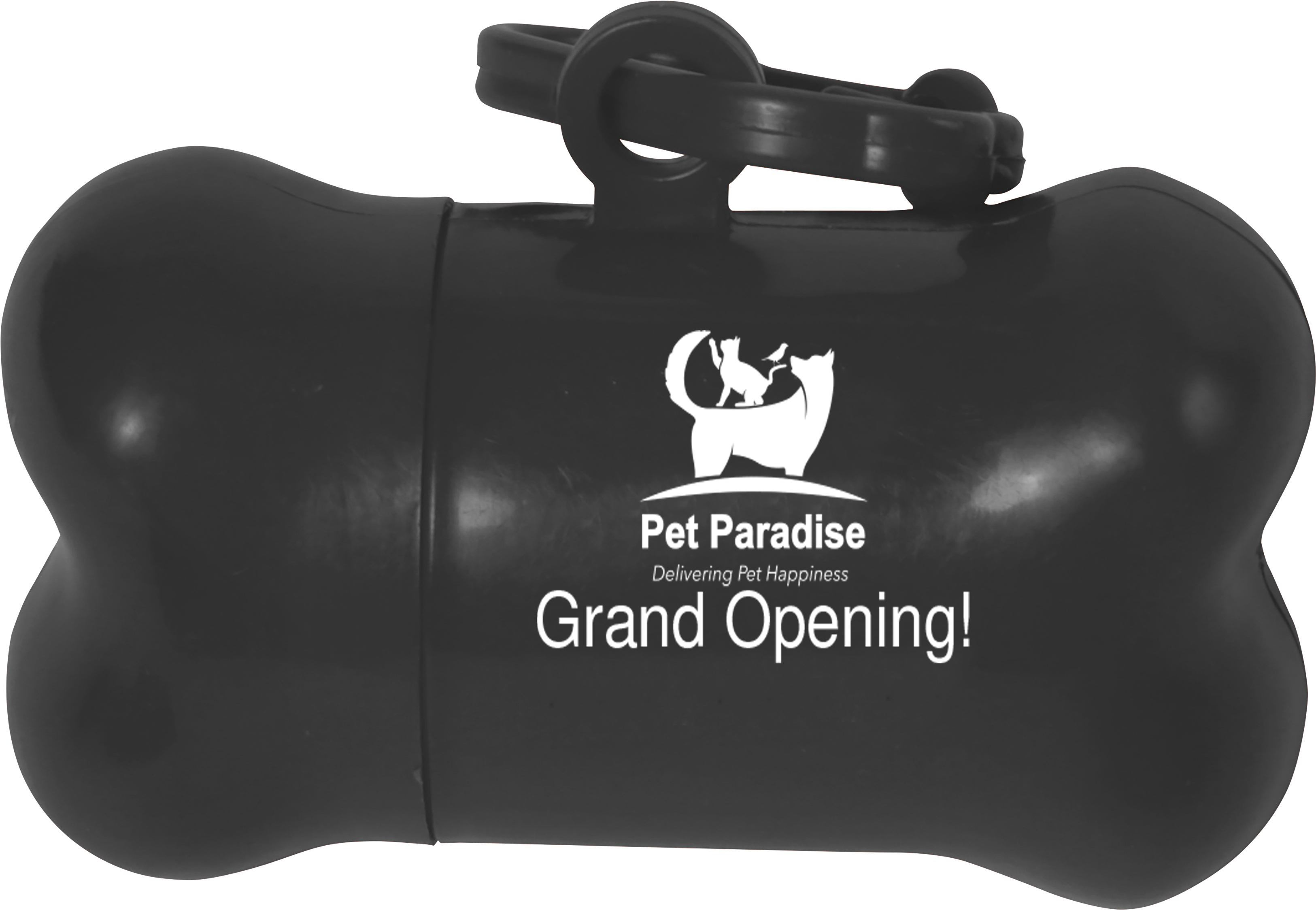 Black Bone Shaped Pet Waste Bag Dispenser (3.125" x 1.75")