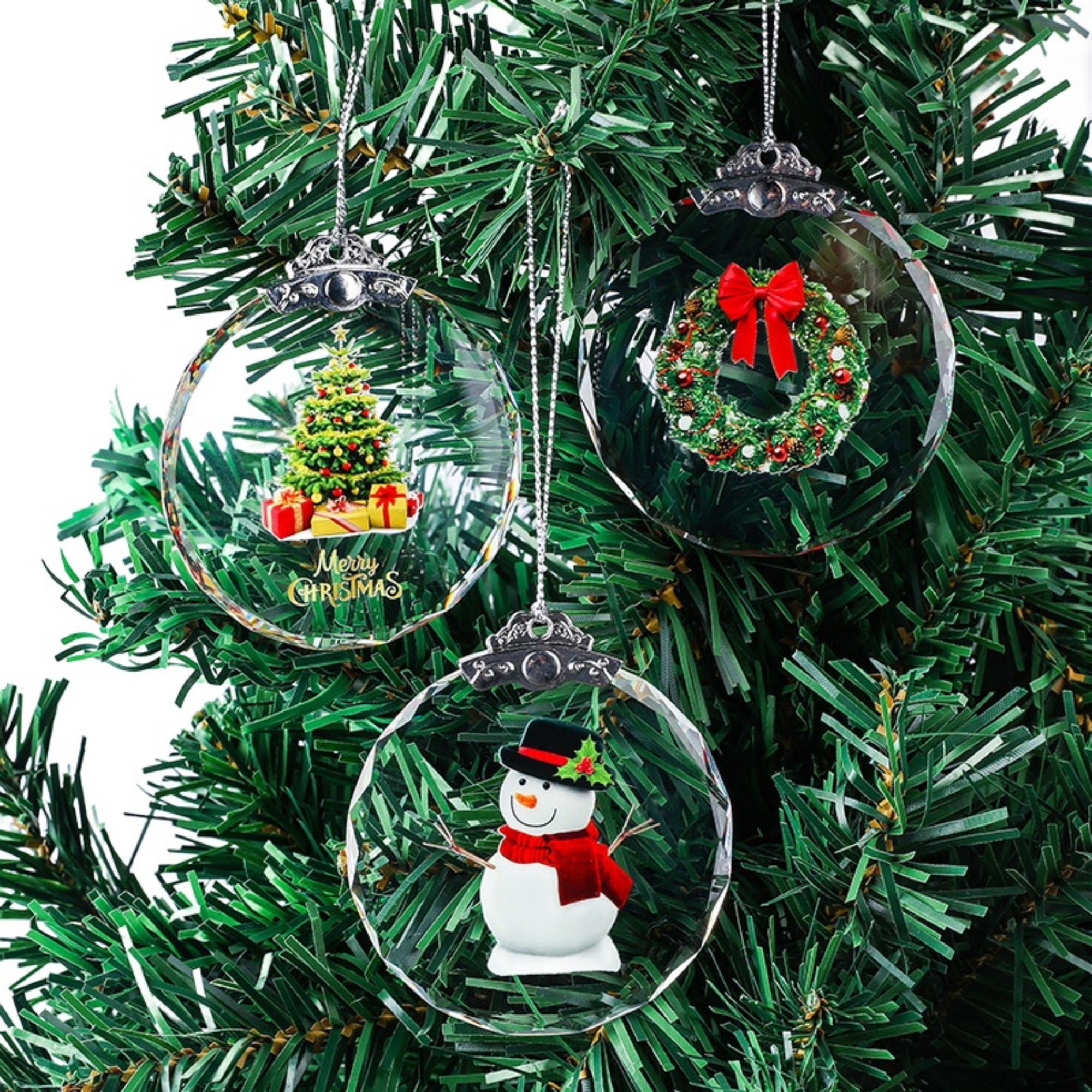 Christmas Crystal Tree Ornaments Decor 25