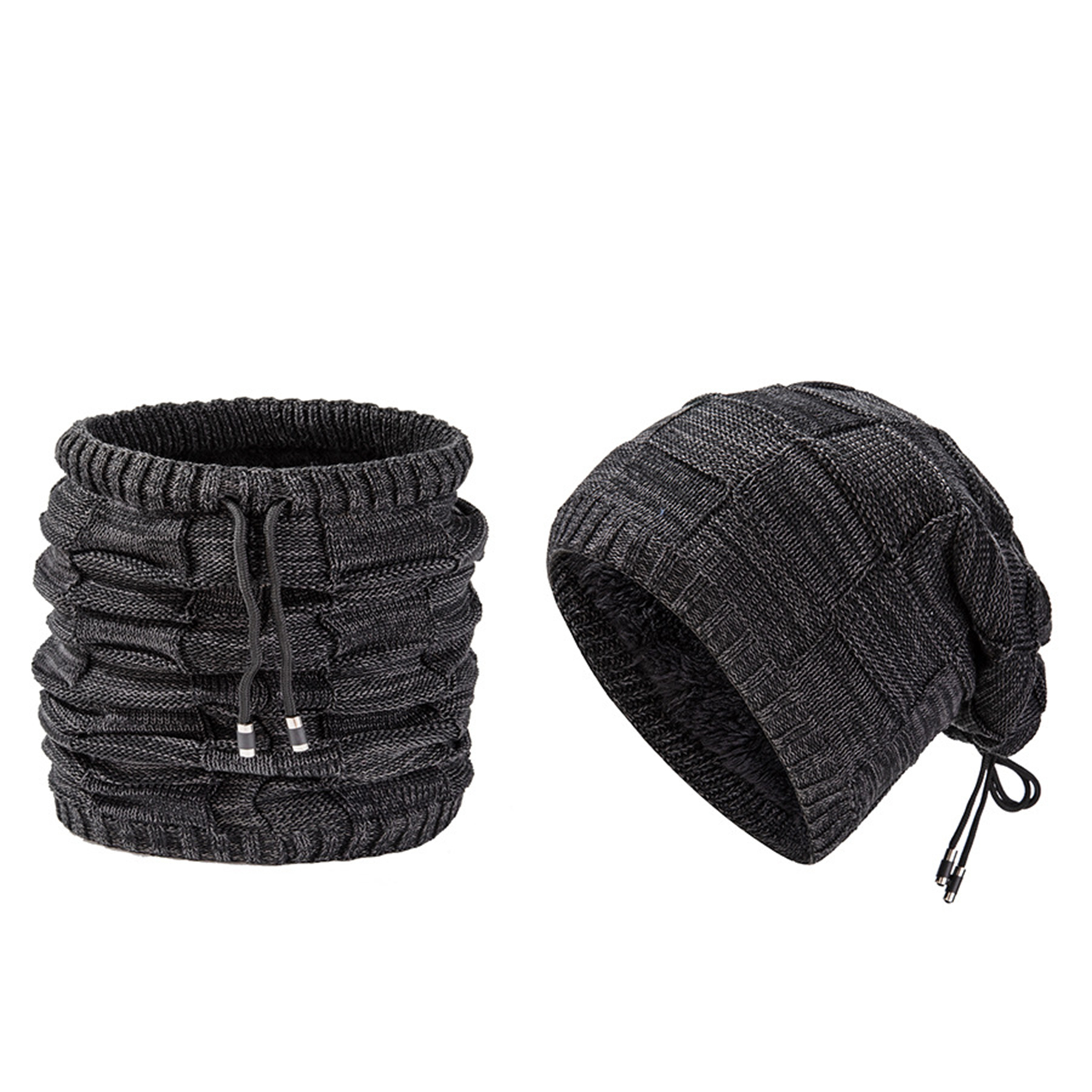 Winter Double use Fleece Neck Warmer Scarf Beanie Hat 7