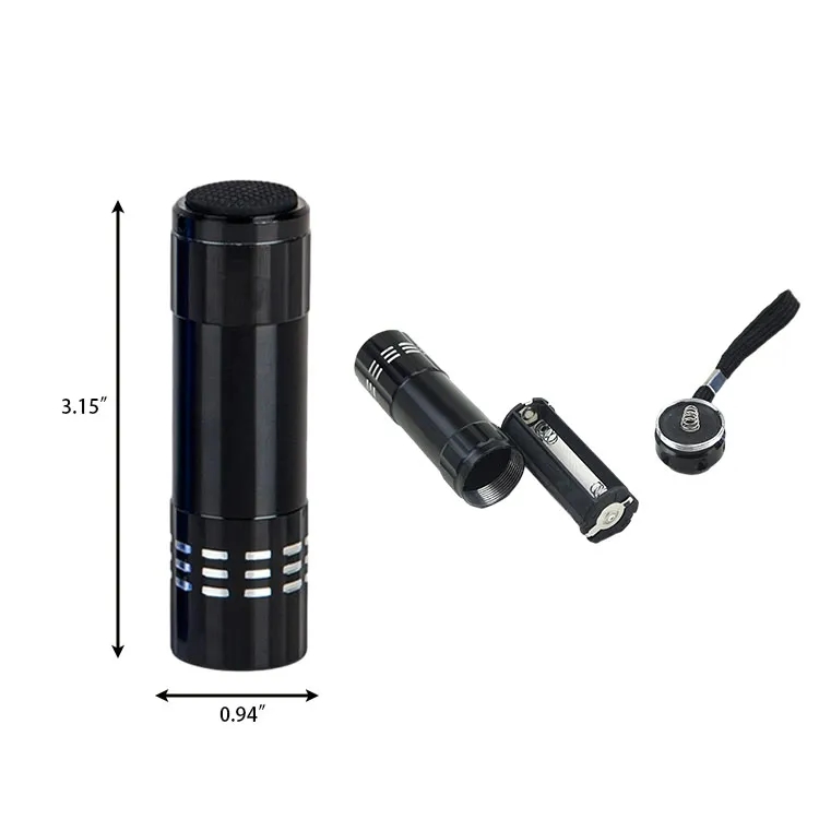 MOQ 100 PCS 9 LED Aluminum Flashlight 4