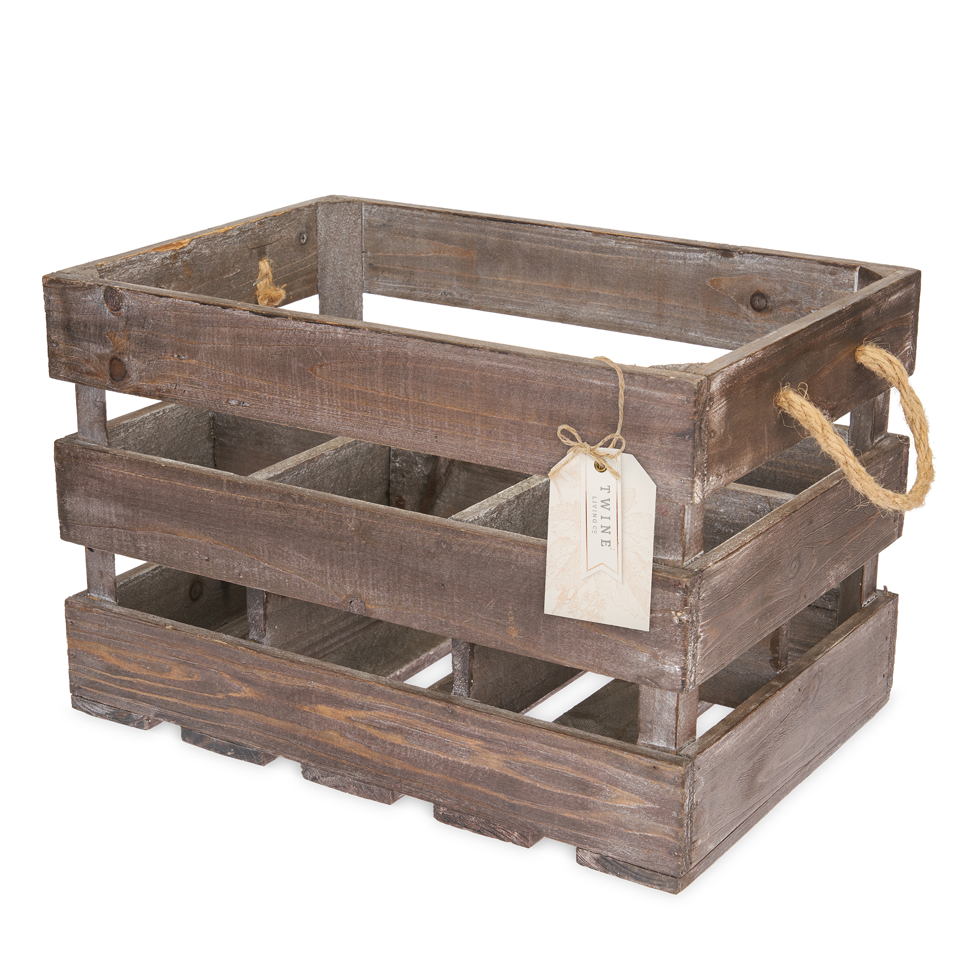 Twine Living® Wooden 6-Bottle Wine Crate 1
