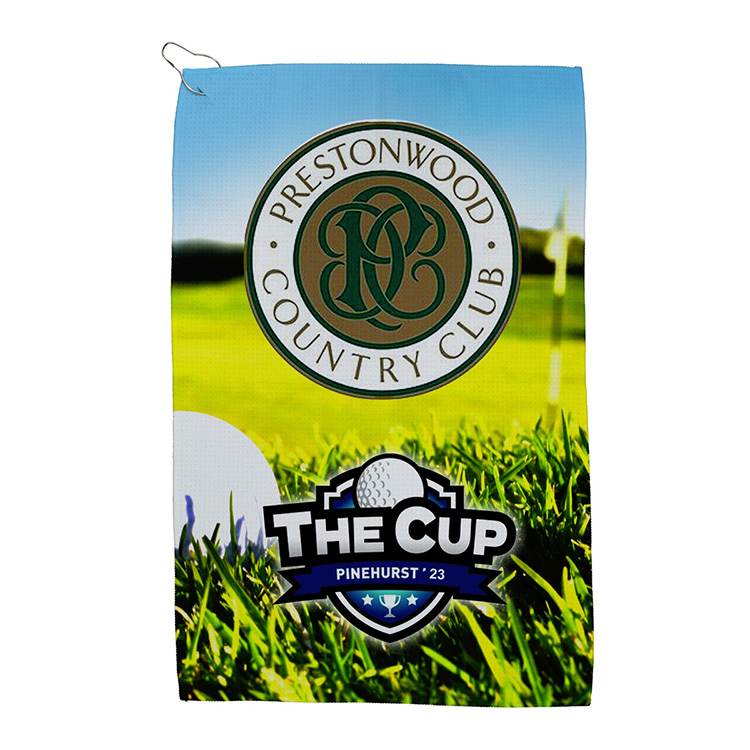 "The Eagle" Full-Color Waffle Weave Golf Towel w/Hook 1